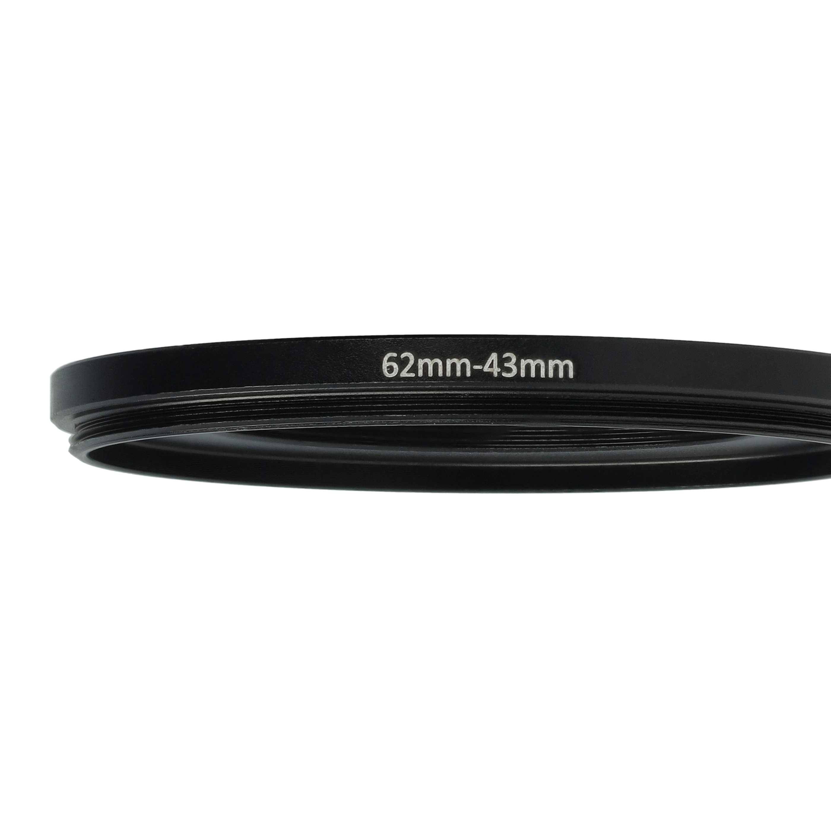 vhbw Step-Down-Ring Adapter von 62 mm auf 43 mm für Kamera Objektiv | Filteradapter, Metall Schwarz-4