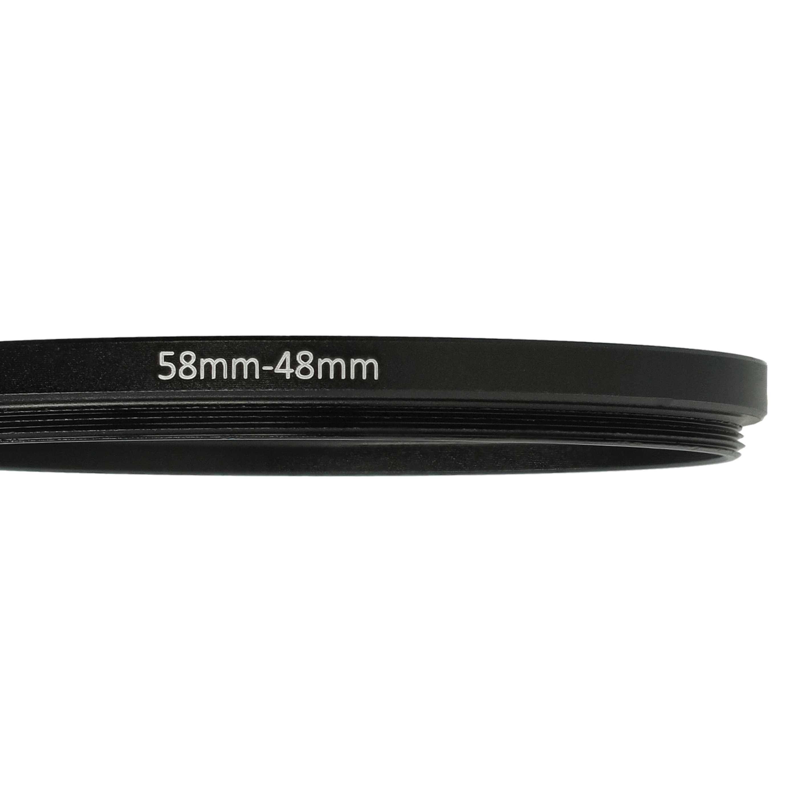 vhbw Step-Down-Ring Adapter 58 mm auf 48 mm für Kamera Objektiv | Filteradapter, Metall Schwarz-4