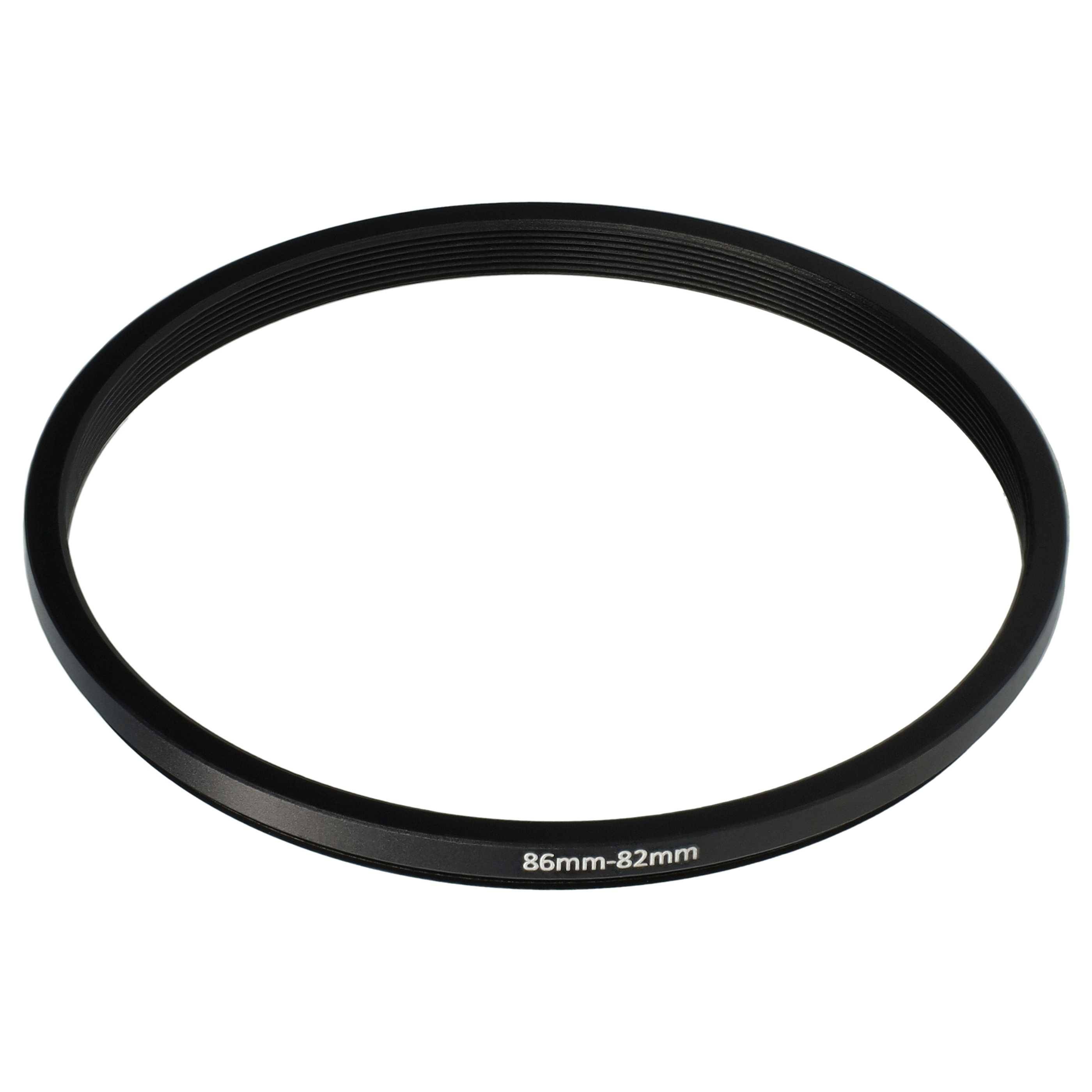 vhbw Step-Down-Ring Adapter 86 mm auf 82 mm für Kamera Objektiv | Filteradapter, Metall Schwarz-0
