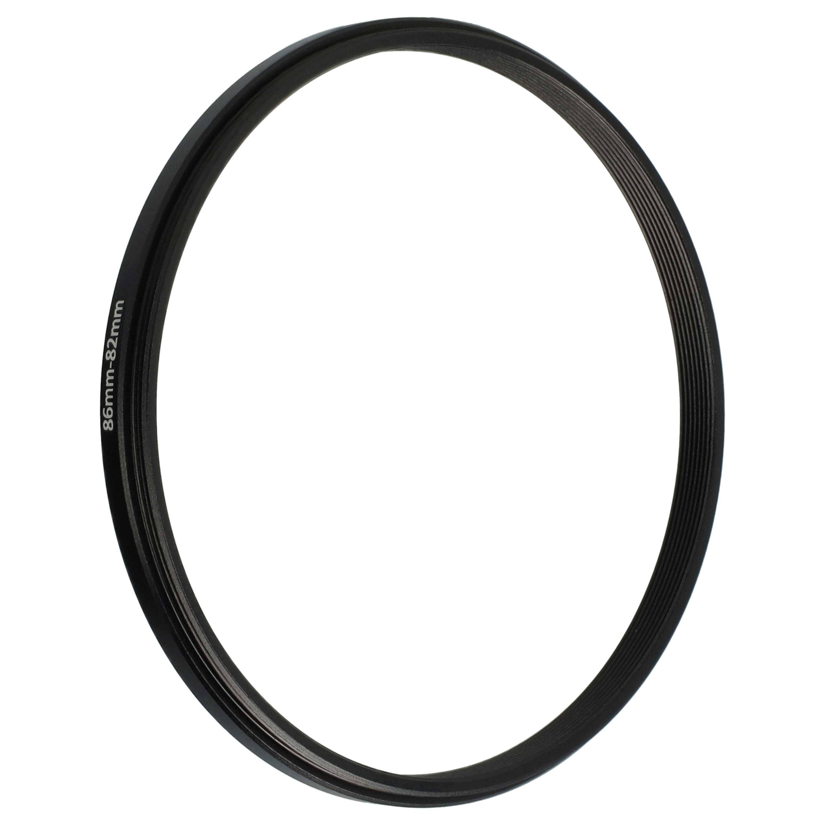 vhbw Step-Down-Ring Adapter 86 mm auf 82 mm für Kamera Objektiv | Filteradapter, Metall Schwarz-1