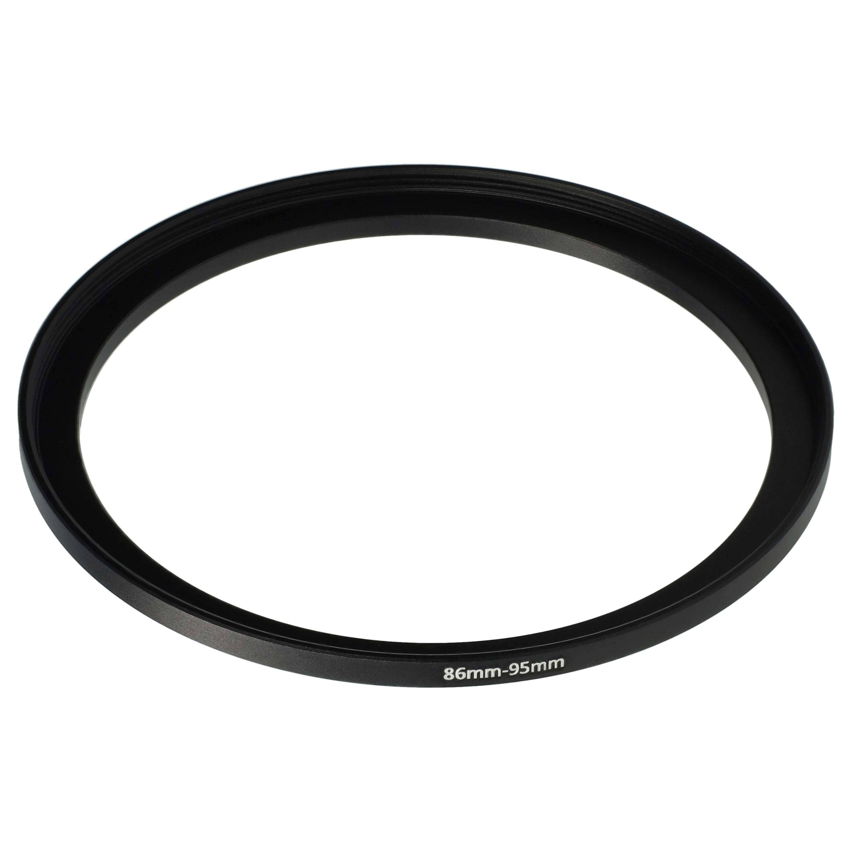 vhbw Step-Up-Ring Adapter 86mm - 95mm für Kamera Objektiv | Filteradapter, Metall Schwarz-0