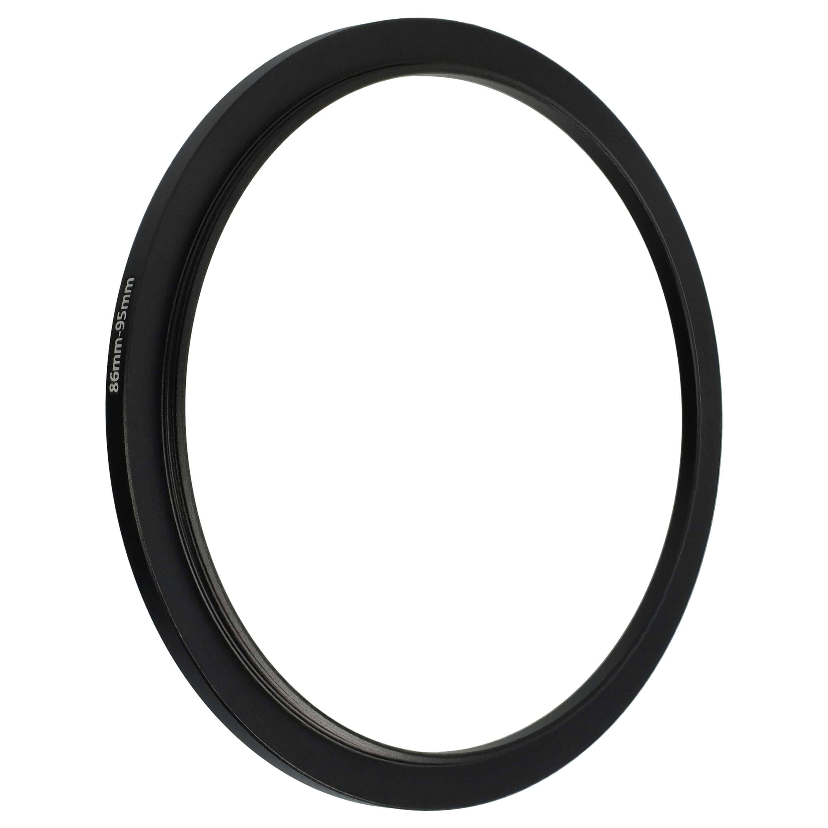 vhbw Step-Up-Ring Adapter 86mm - 95mm für Kamera Objektiv | Filteradapter, Metall Schwarz-1