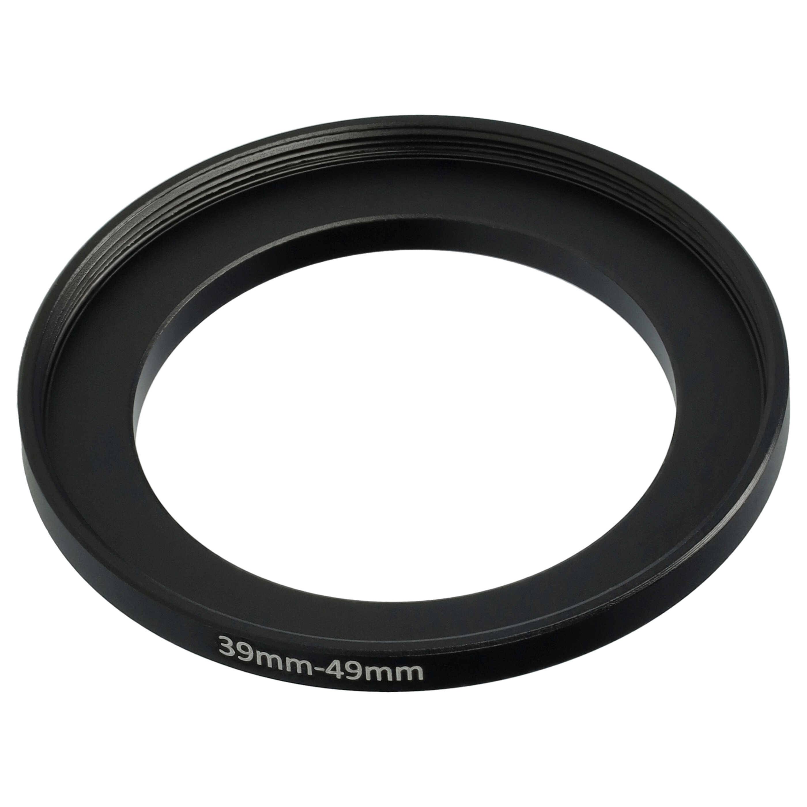 vhbw Step-Up-Ring Adapter von 39 mm auf 49 mm für Kamera Objektiv | Filteradapter, Metall, Schwarz-0