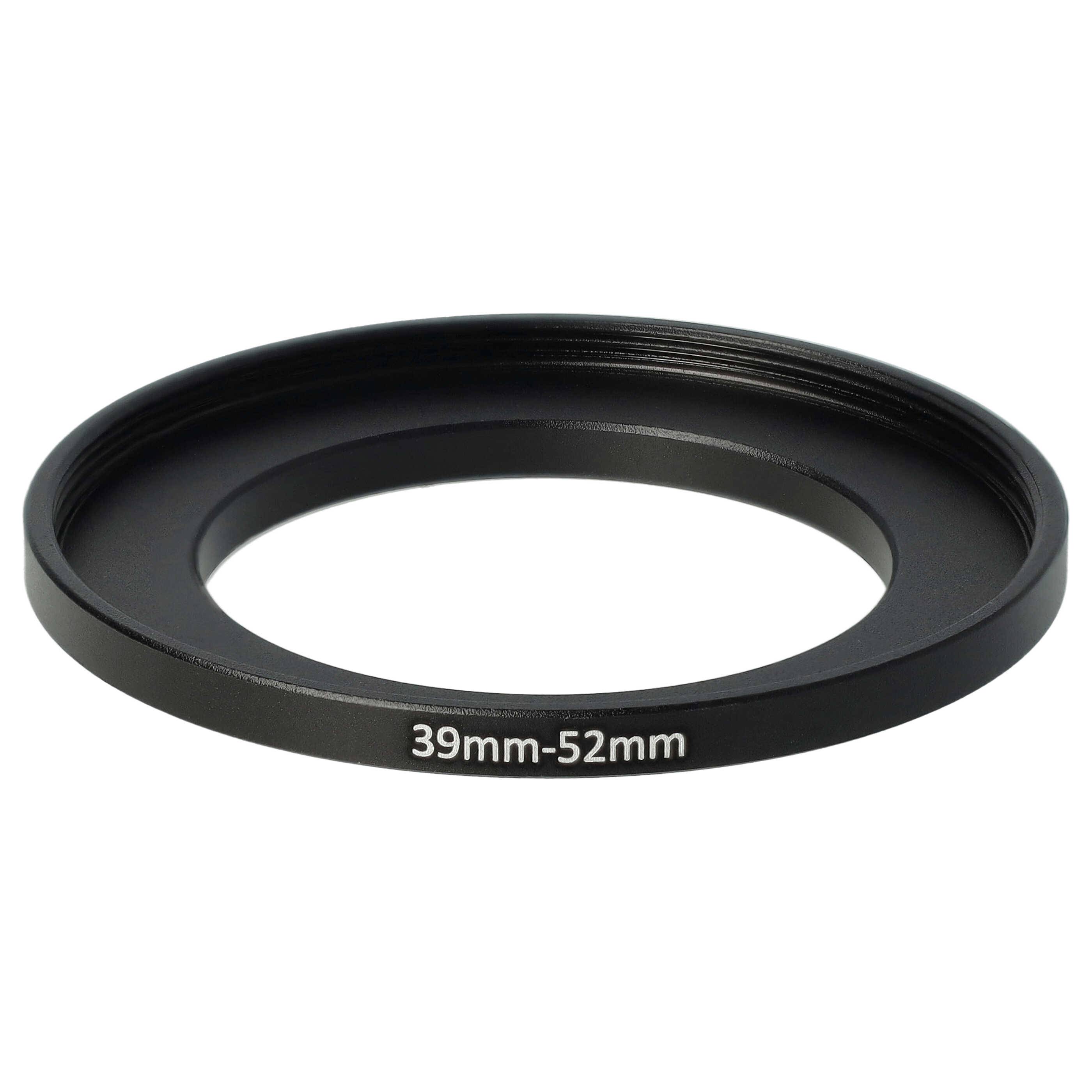 vhbw Step-Up-Ring Adapter von 39 mm auf 52 mm für Kamera Objektiv | Filteradapter, Metall, Schwarz-0