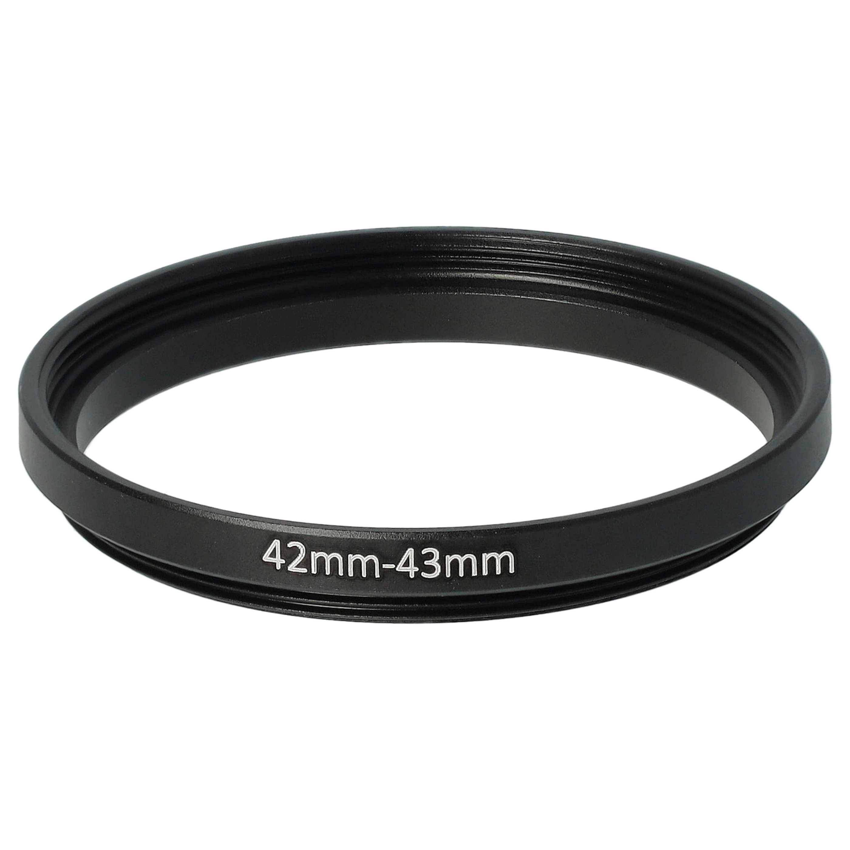 vhbw Step-Up-Ring Adapter von 42 mm auf 43 mm für Kamera Objektiv | Filteradapter, Metall, Schwarz-0