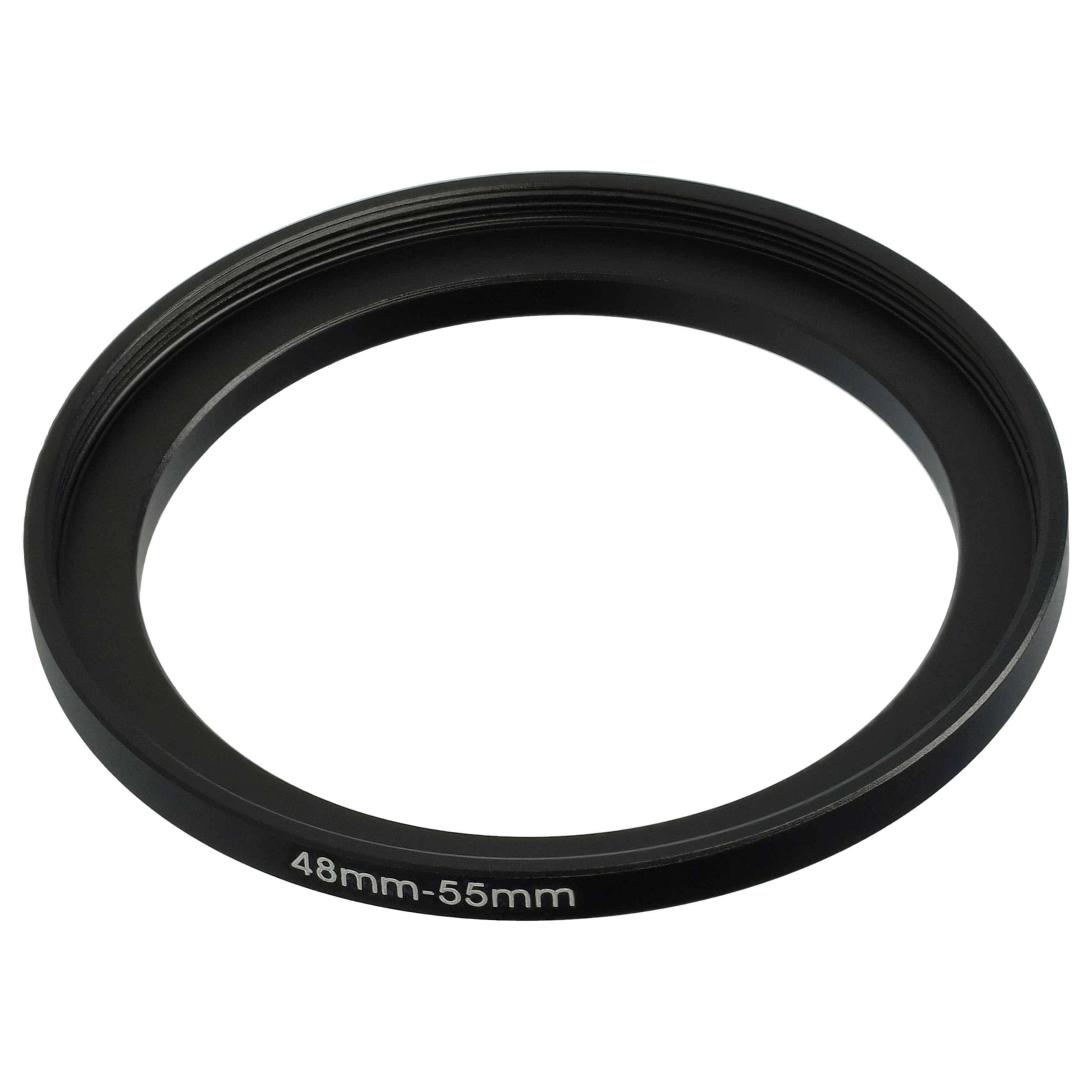vhbw Step-Up-Ring Adapter von 48 mm auf 55 mm für Kamera Objektiv | Filteradapter, Metall, Schwarz-0