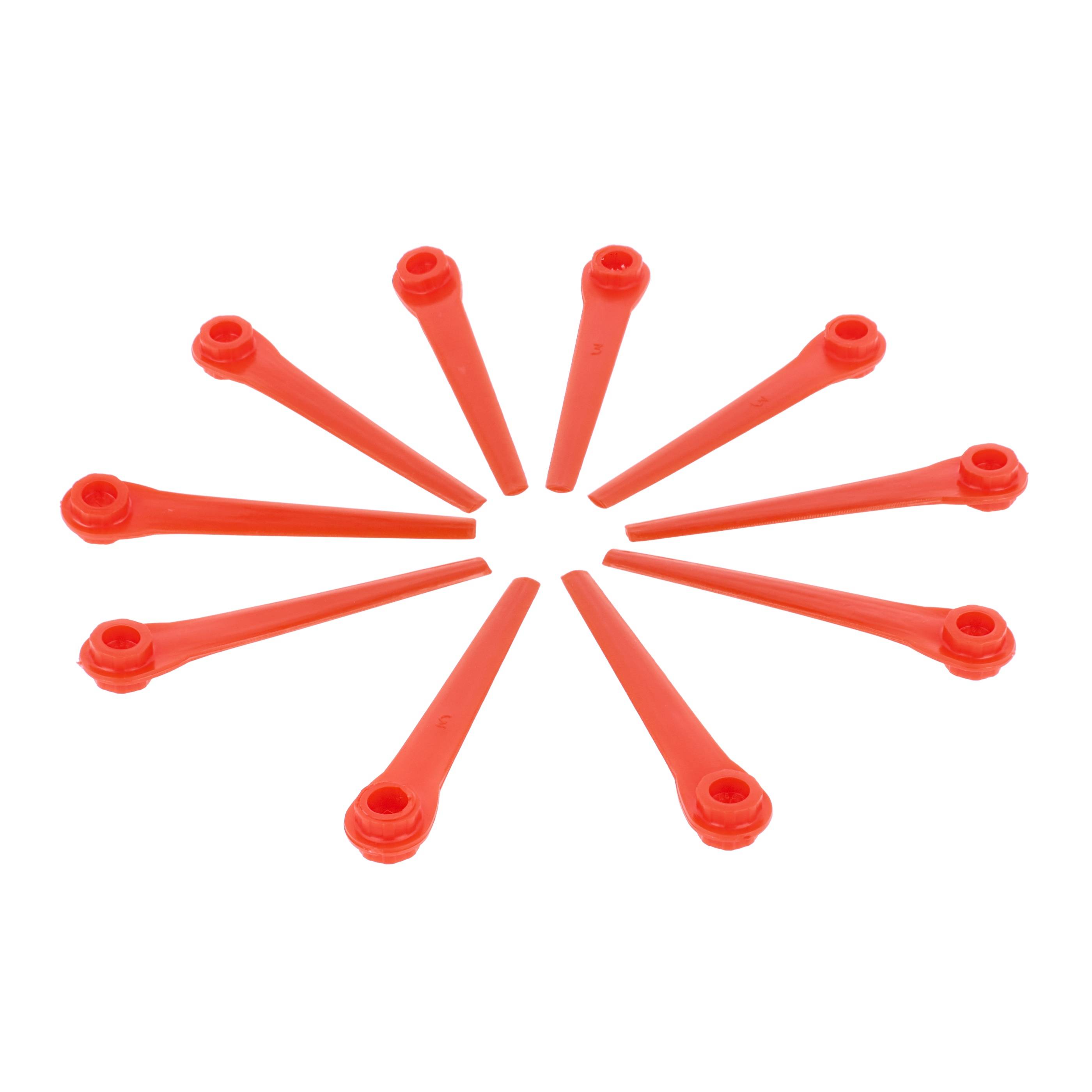 vhbw 10x Ersatz-Messer kompatibel mit Gardena EasyCut Li-18/23R 9823-20 | Li-18/23R 9823 Rasentrimmer - Ersatzklinge Rot-0