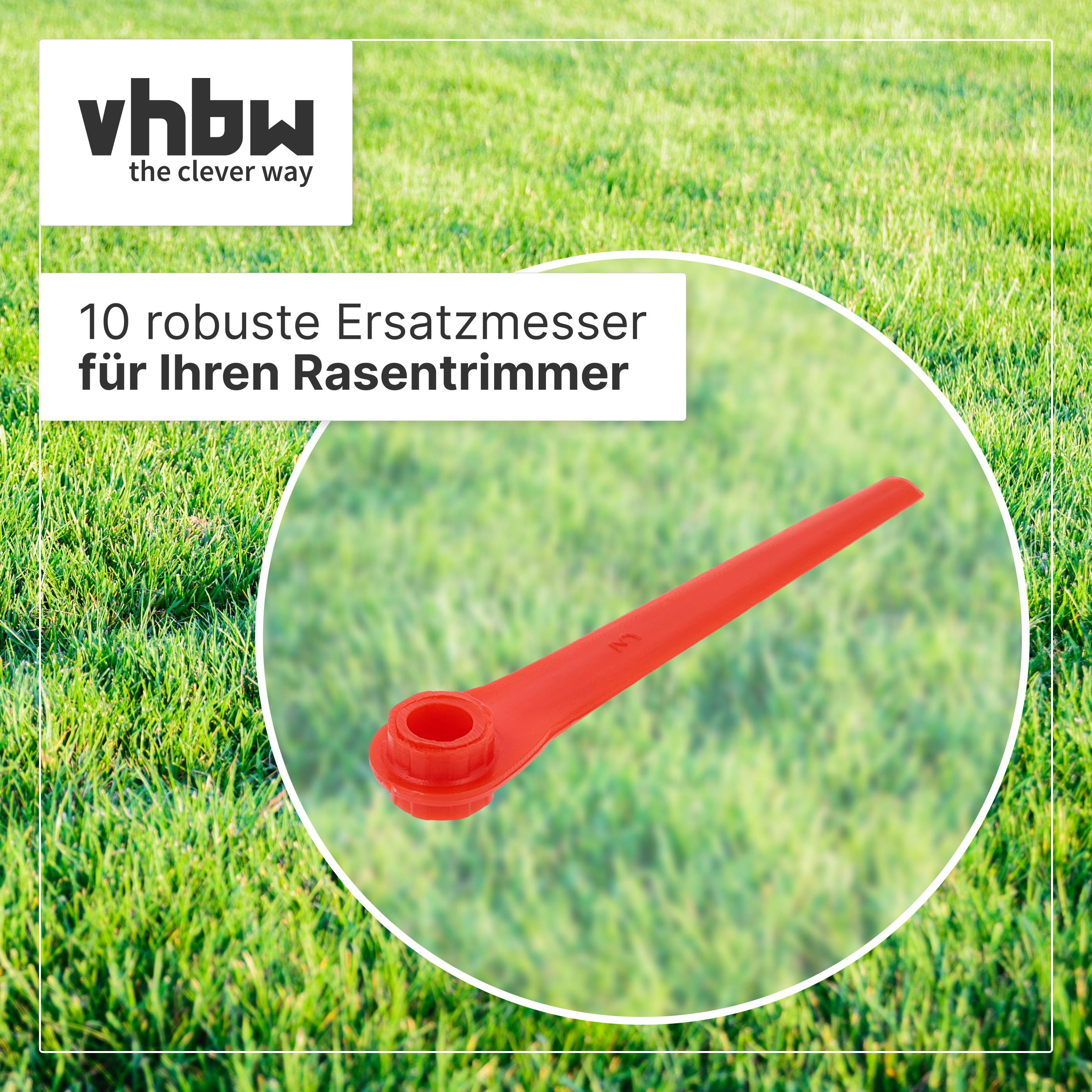 vhbw 10x Ersatz-Messer kompatibel mit Gardena EasyCut Li-18/23R 9823-20 | Li-18/23R 9823 Rasentrimmer - Ersatzklinge Rot-1