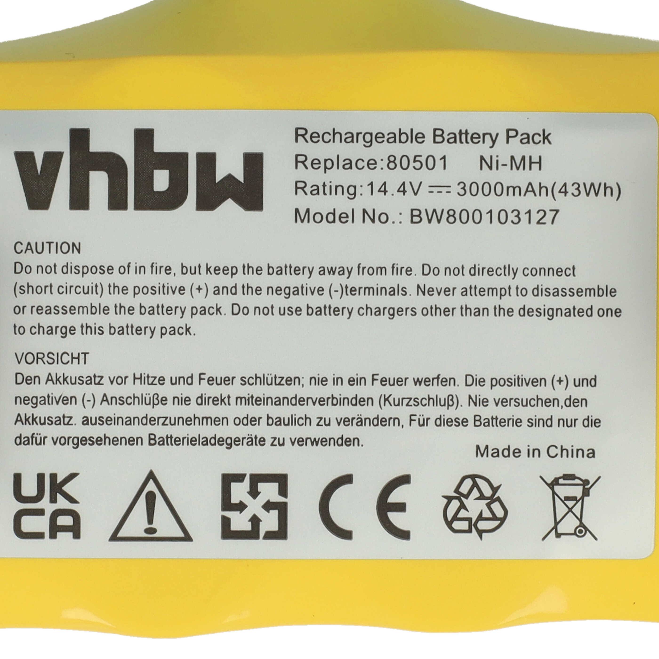 vhbw Akku kompatibel mit iRobot Roomba 605 | 615, 616, 621, 651 Staubsauger Home Cleaner Heimroboter (3000mAh, 14,4V-4