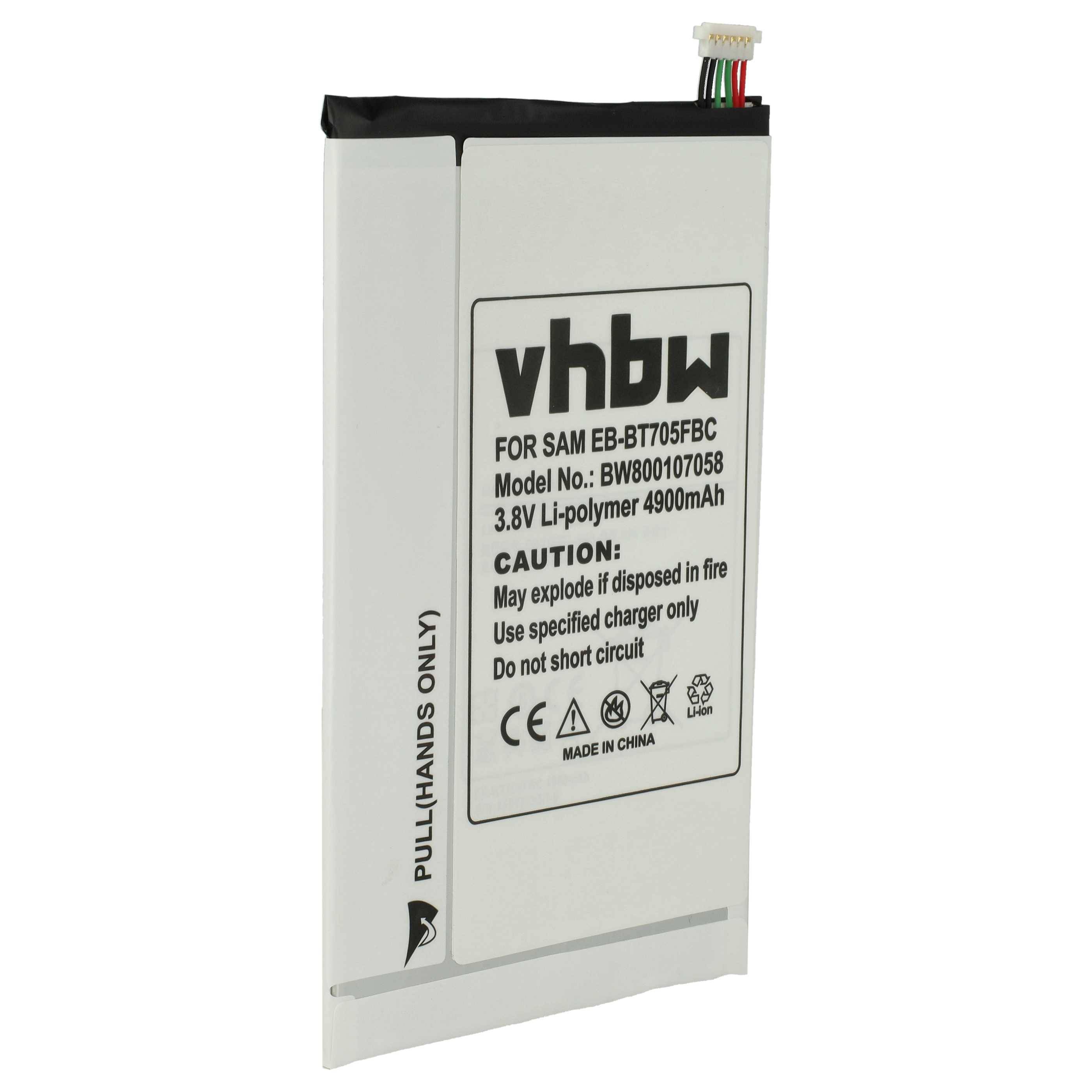 vhbw 1x Akku kompatibel mit Samsung Galaxy Tab SM-T705C | SM-T705D, SM-T705M, SM-T705Y, SM-T707 Tablet Pad (4900 mAh, 3-0
