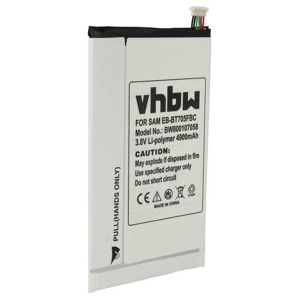 vhbw 1x Akku kompatibel mit Samsung Galaxy Tab SM-T705C | SM-T705D, SM-T705M, SM-T705Y, SM-T707 Tablet Pad (4900 mAh, 3