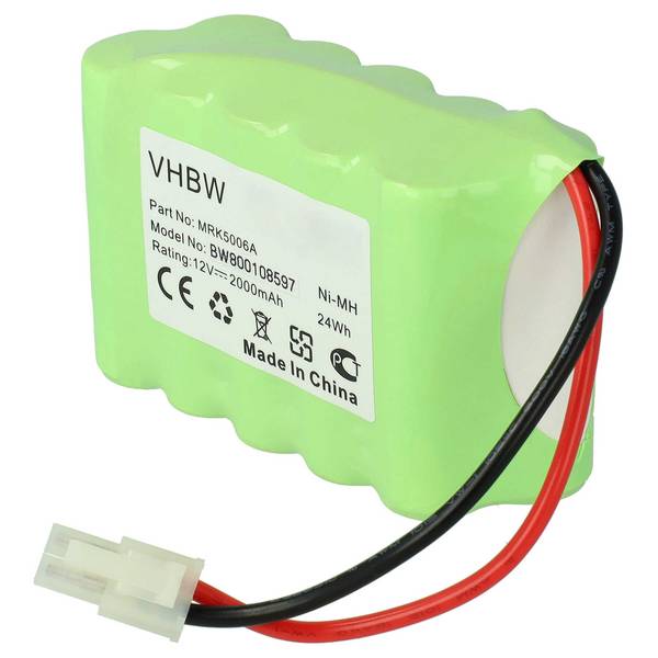 vhbw Akku kompatibel mit den Signalgeber von Robomow RS630 | RS635, RS612, RS625 Ersatz für MRK5006A (12V) 2000mAh NiMH