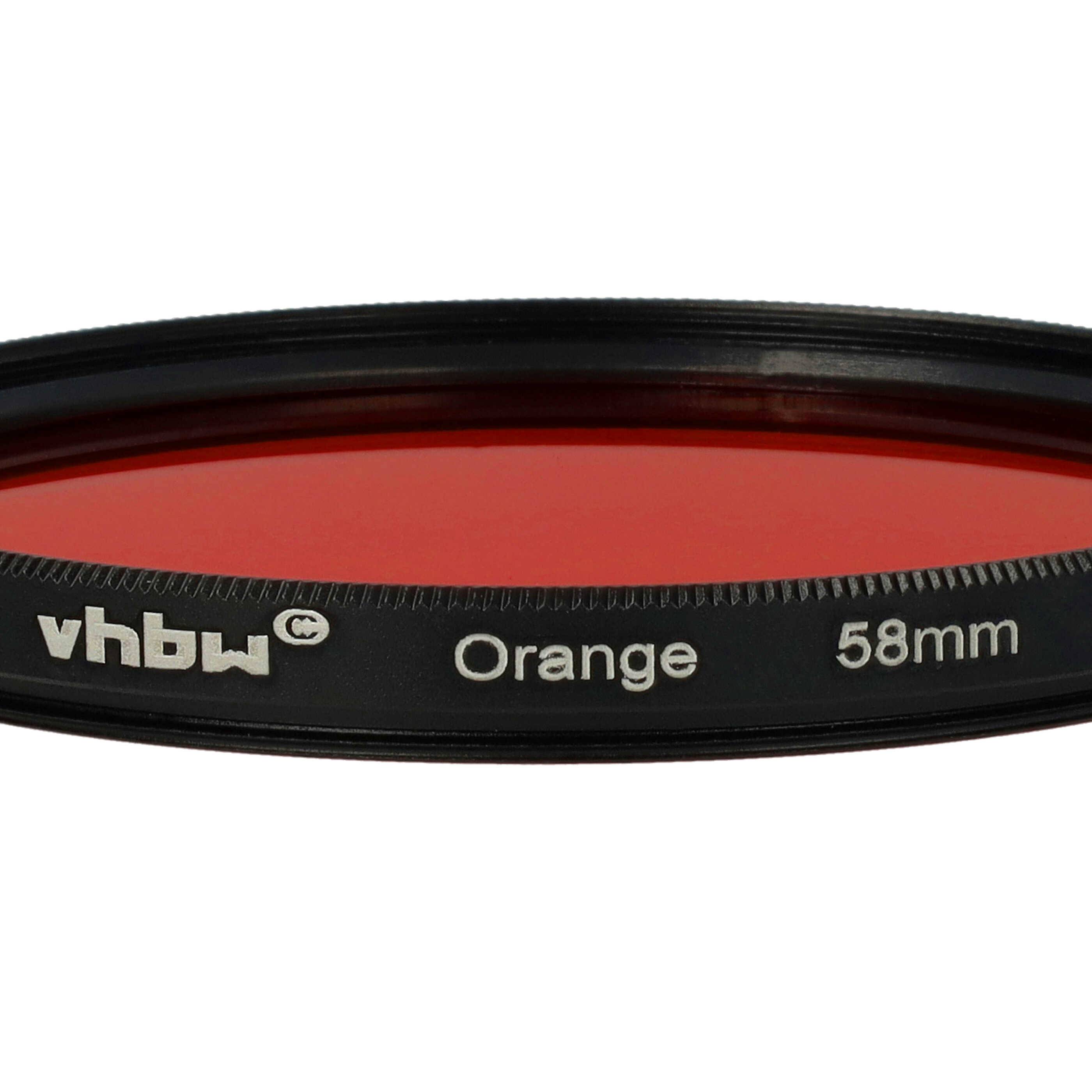 vhbw Universal Farbfilter orange für Kamera Objektive | mit 58mm Filtergewinde, Orangefilter-4