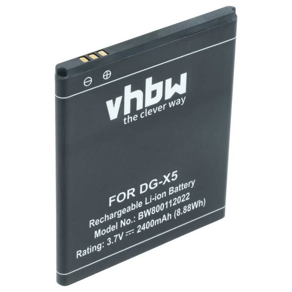 vhbw Akku kompatibel mit Doogee X5 Pro | X-5 Pro, X5, X-5 Handy Smartphone Telefon (2400 mAh, 3,7 V, Li-Ion)