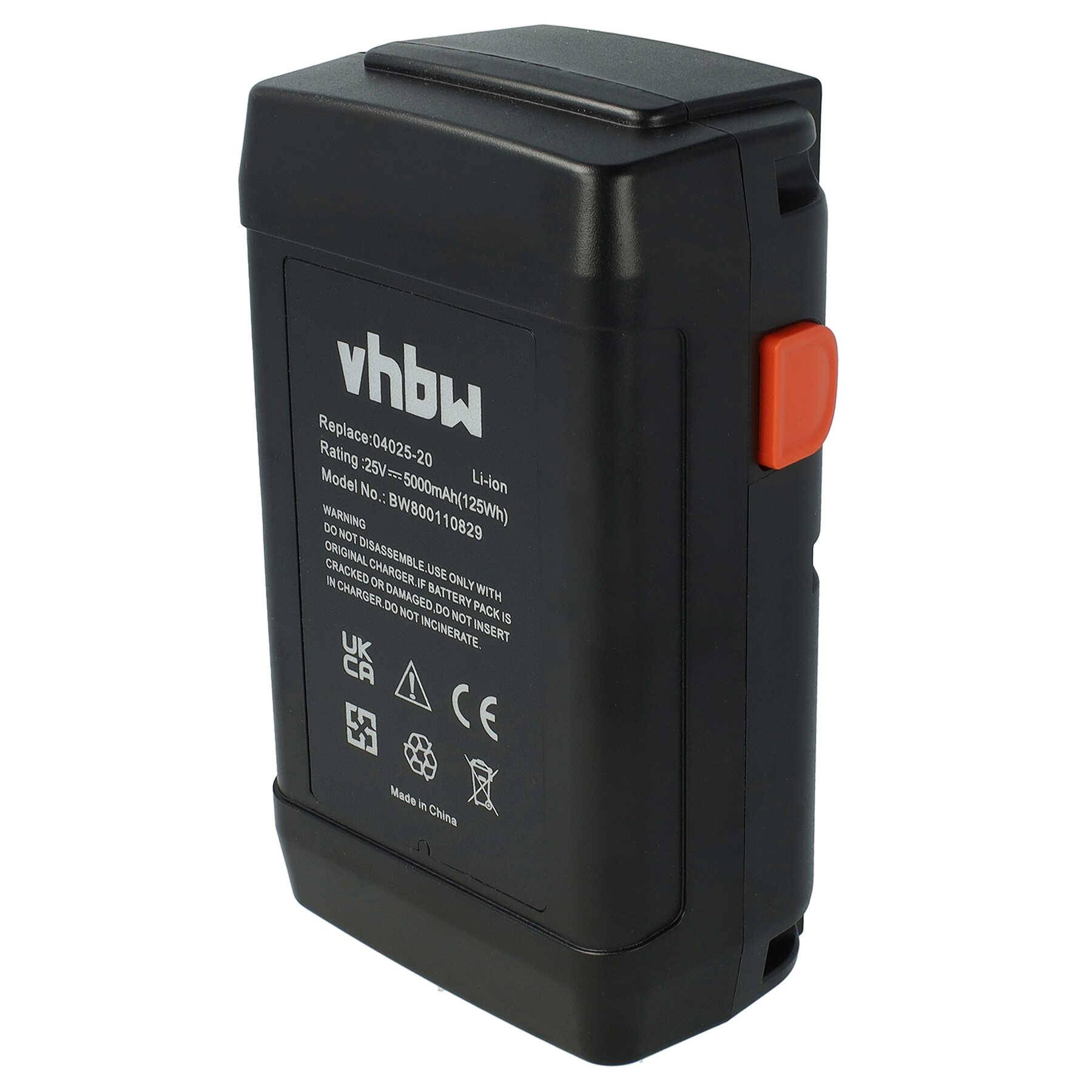 vhbw Akku kompatibel mit Gardena Spindelmäher 380 C (4024-20) | 380 EC (4028-20), 380 Li (4025-20) Rasenmäher (5000mAh-0