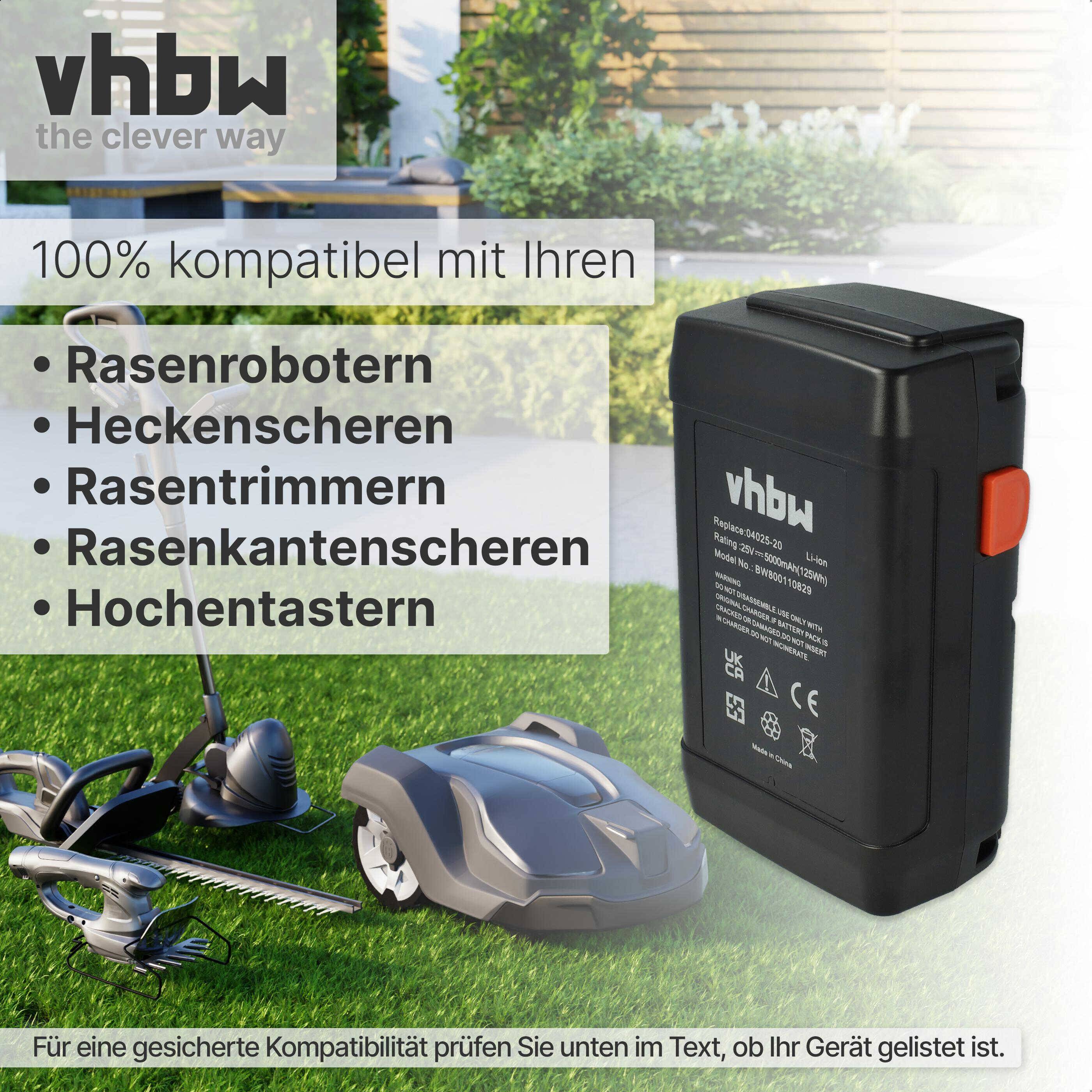vhbw Akku kompatibel mit Gardena Spindelmäher 380 C (4024-20) | 380 EC (4028-20), 380 Li (4025-20) Rasenmäher (5000mAh-2