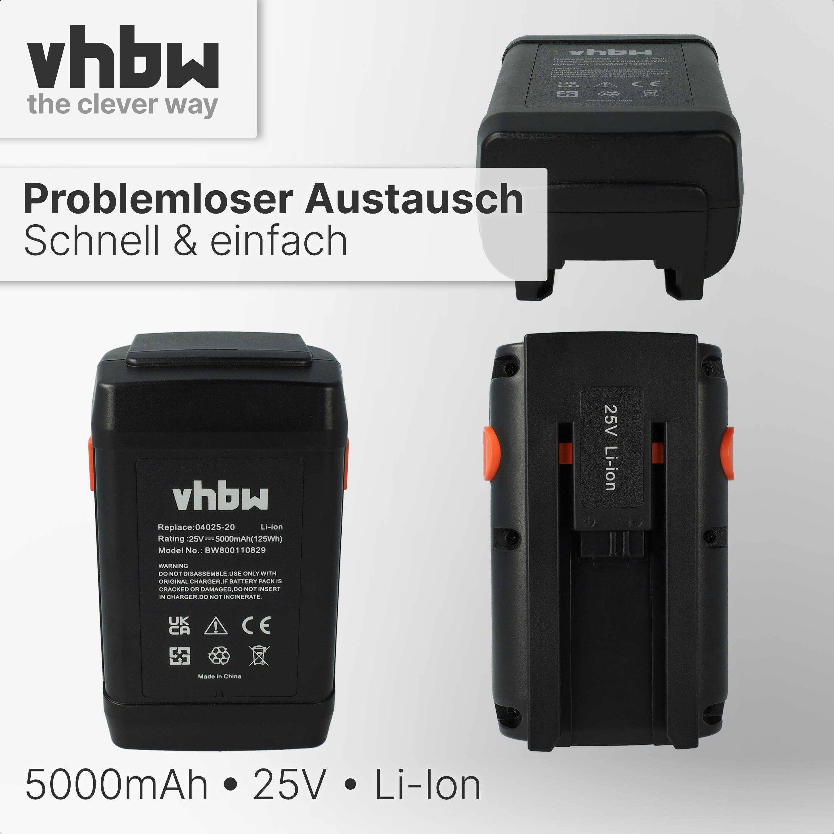 vhbw Akku kompatibel mit Gardena Spindelmäher 380 C (4024-20) | 380 EC (4028-20), 380 Li (4025-20) Rasenmäher (5000mAh-5