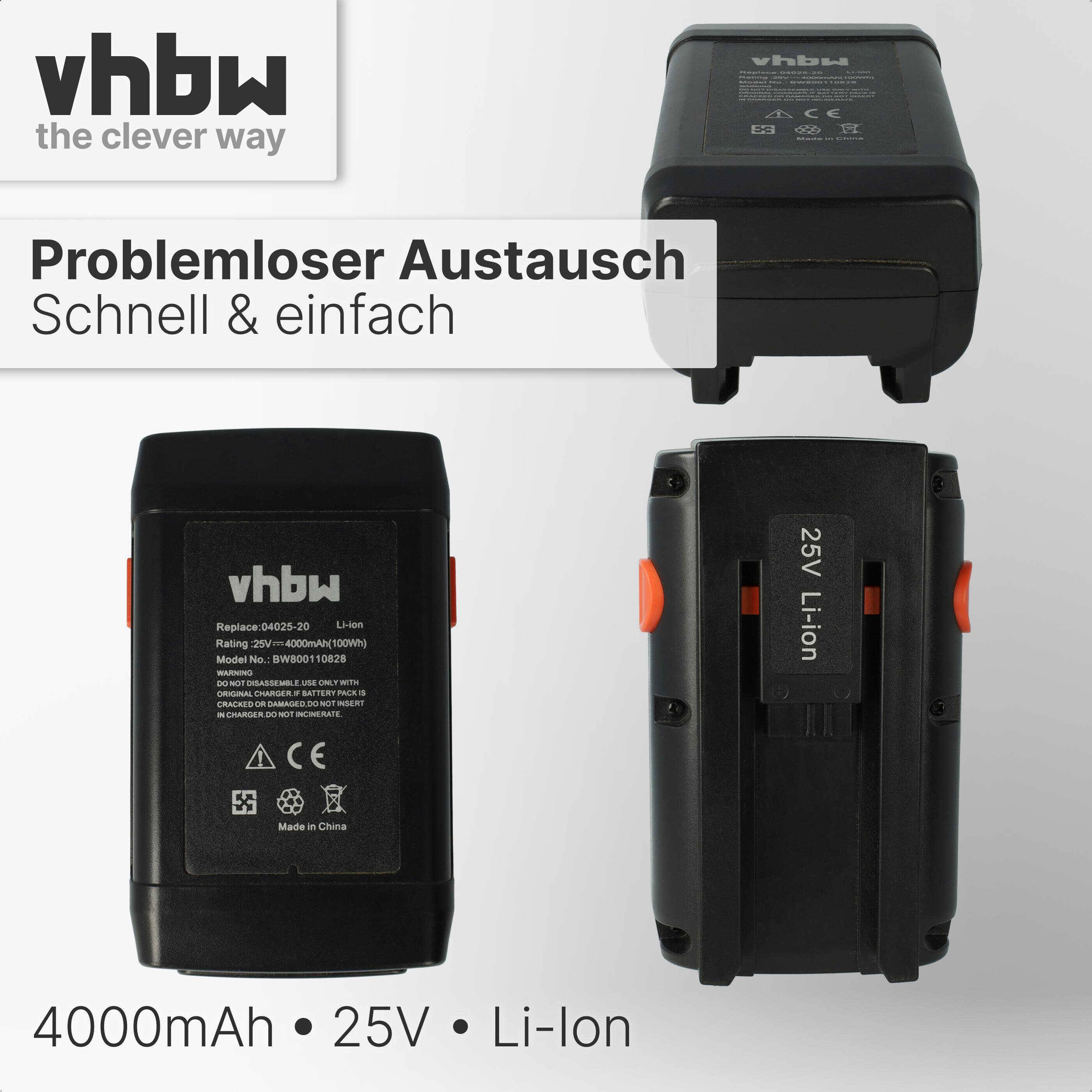 vhbw Akku kompatibel mit Gardena Spindelmäher 380 C (4024-20) | 380 EC (4028-20), 380 Li (4025-20) Rasenmäher (4000mAh-5