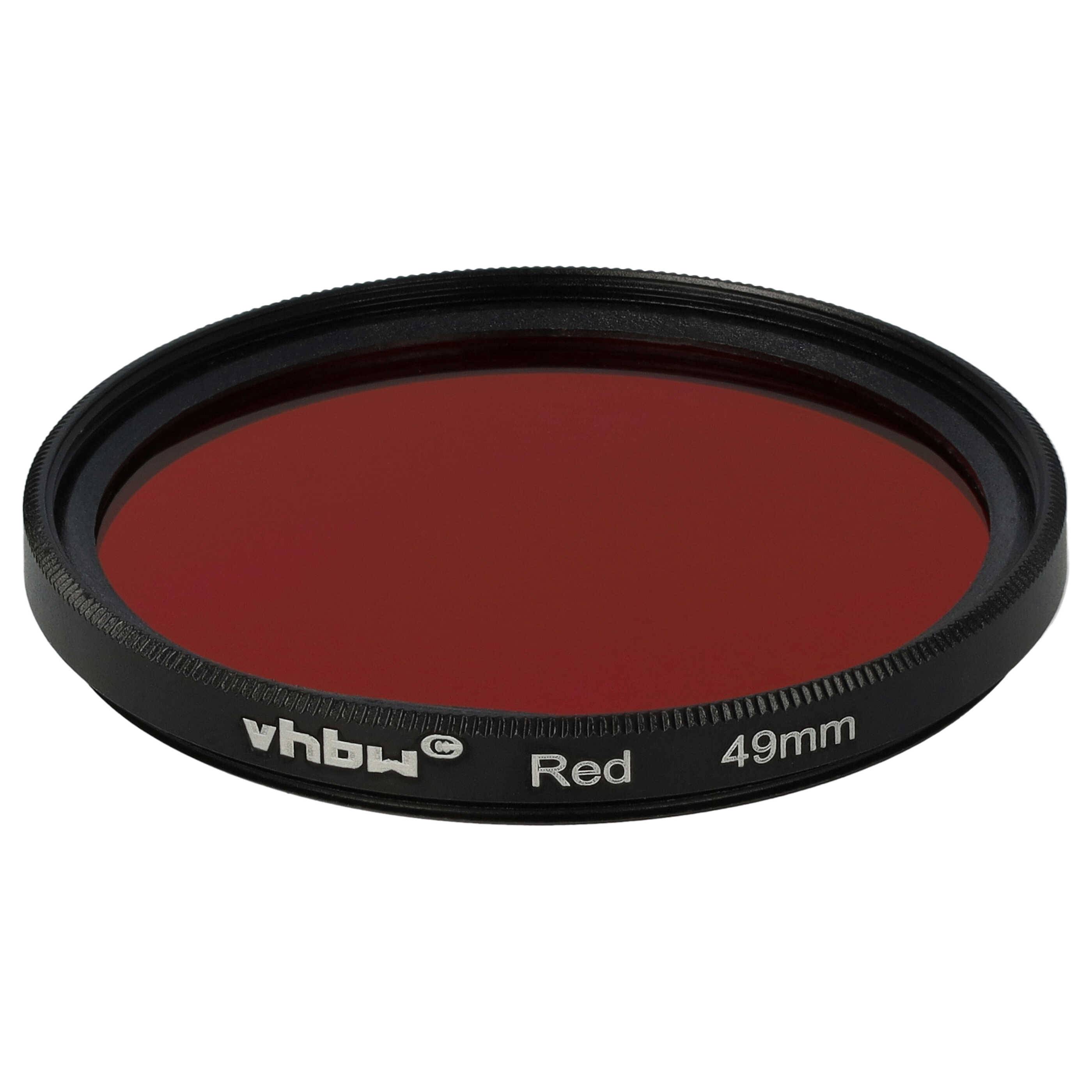vhbw Universal Farbfilter rot für Kamera Objektive mit 49mm Filtergewinde | Rotfilter