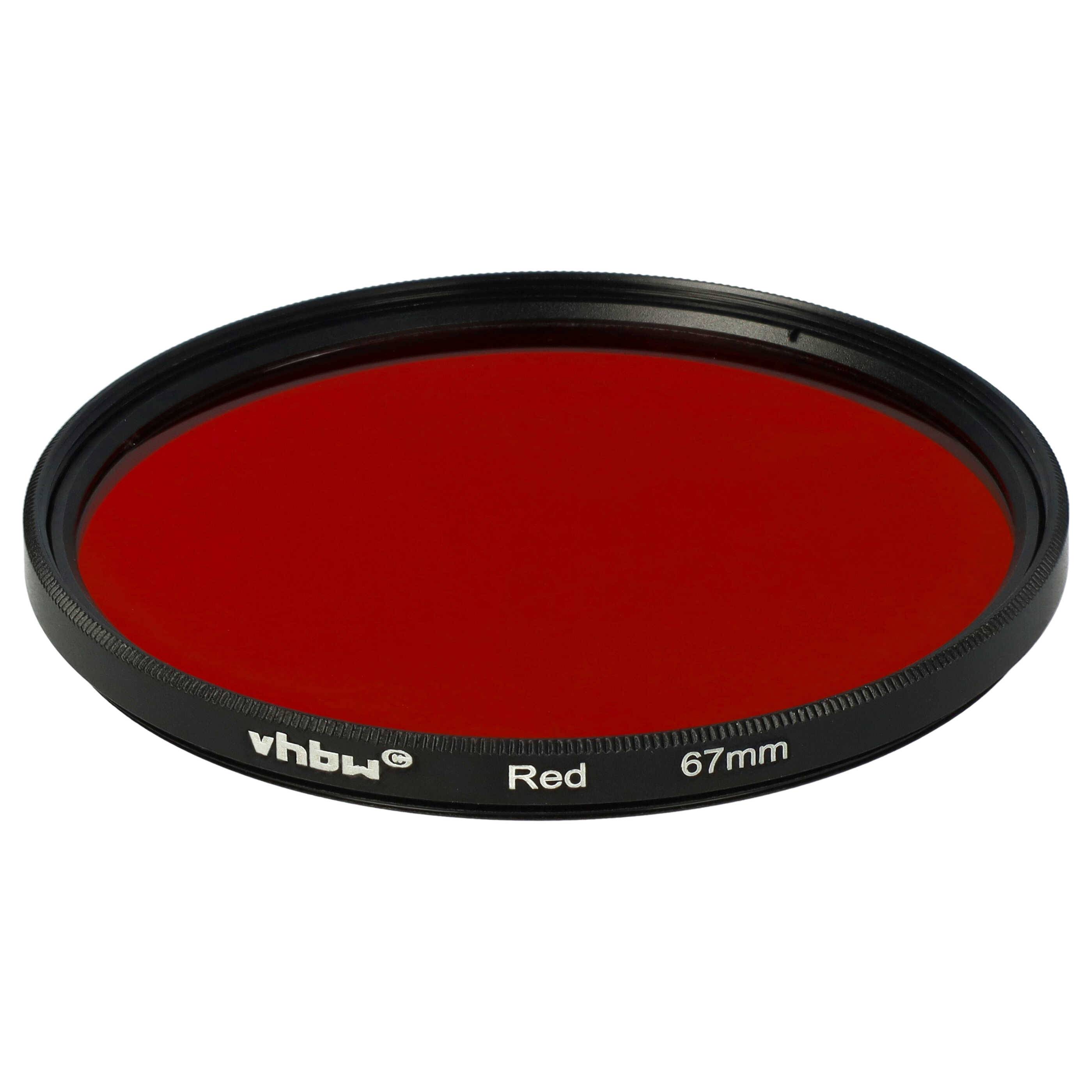 vhbw Universal Farbfilter rot für Kamera Objektive mit 67mm Filtergewinde | Rotfilter-0