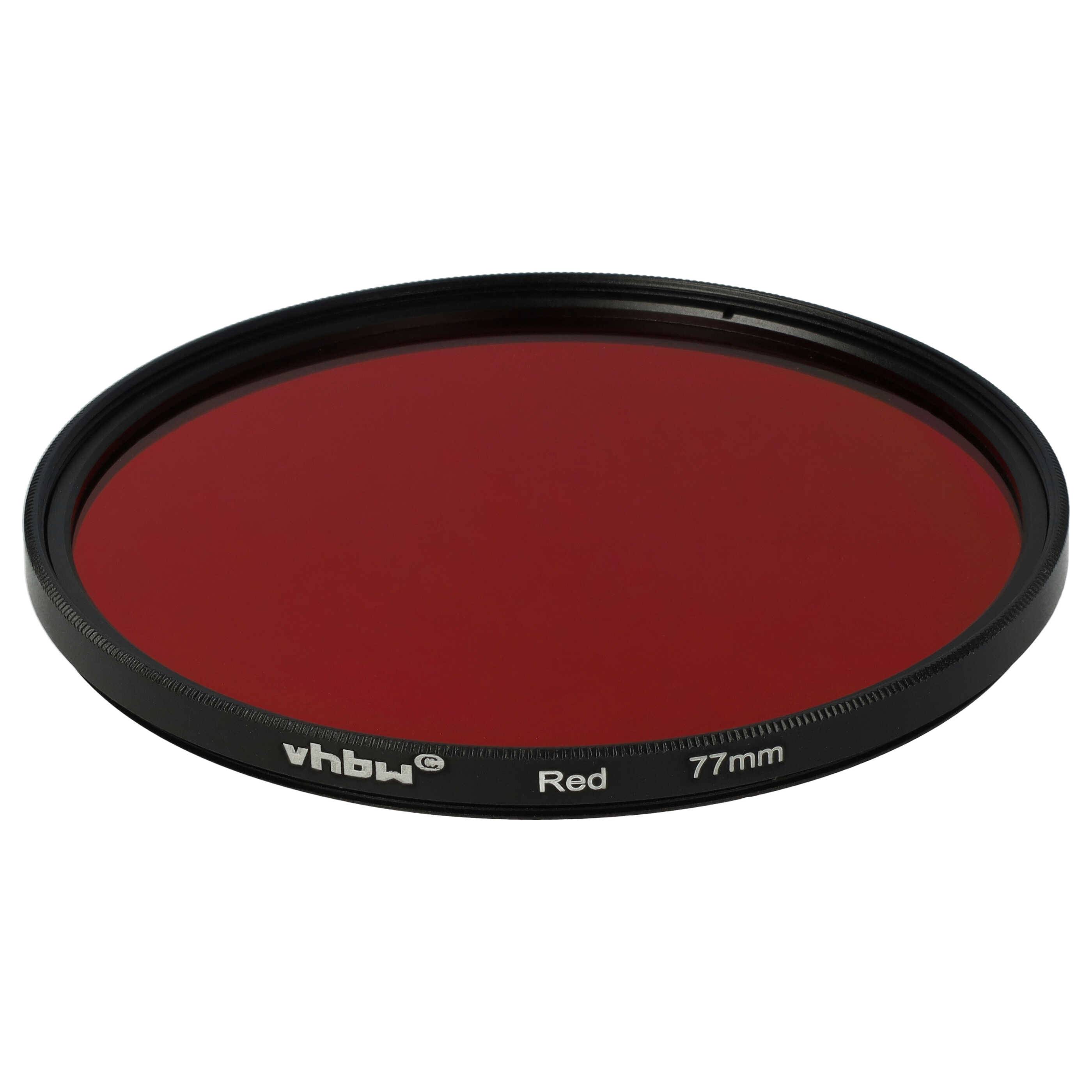vhbw Universal Farbfilter rot für Kamera Objektive mit 77mm Filtergewinde | Rotfilter