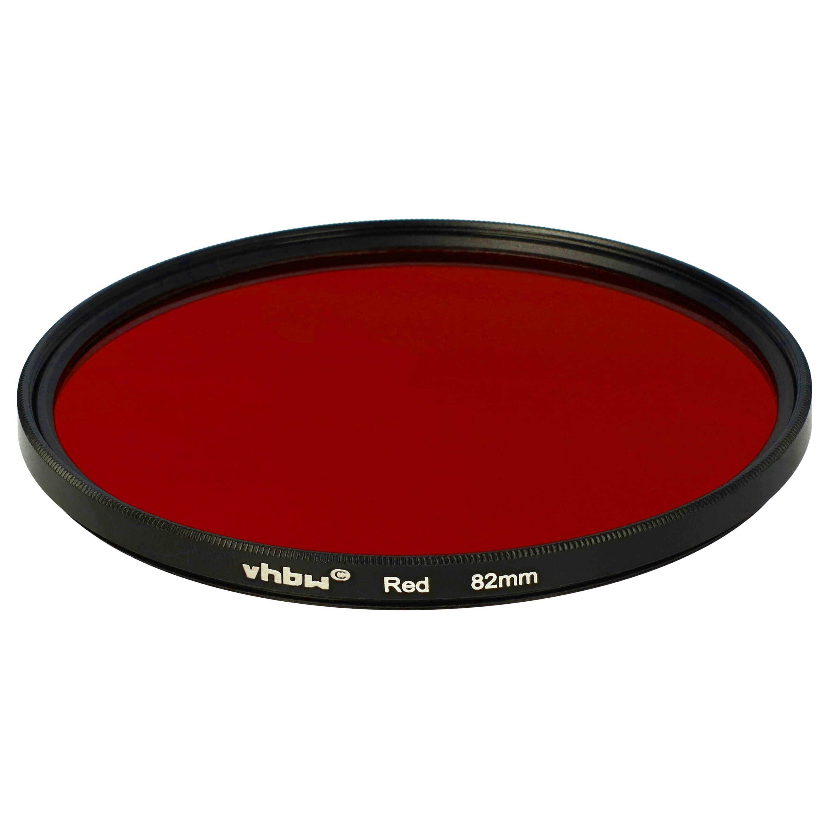 vhbw Universal Farbfilter rot für Kamera Objektive mit 82mm Filtergewinde | Rotfilter