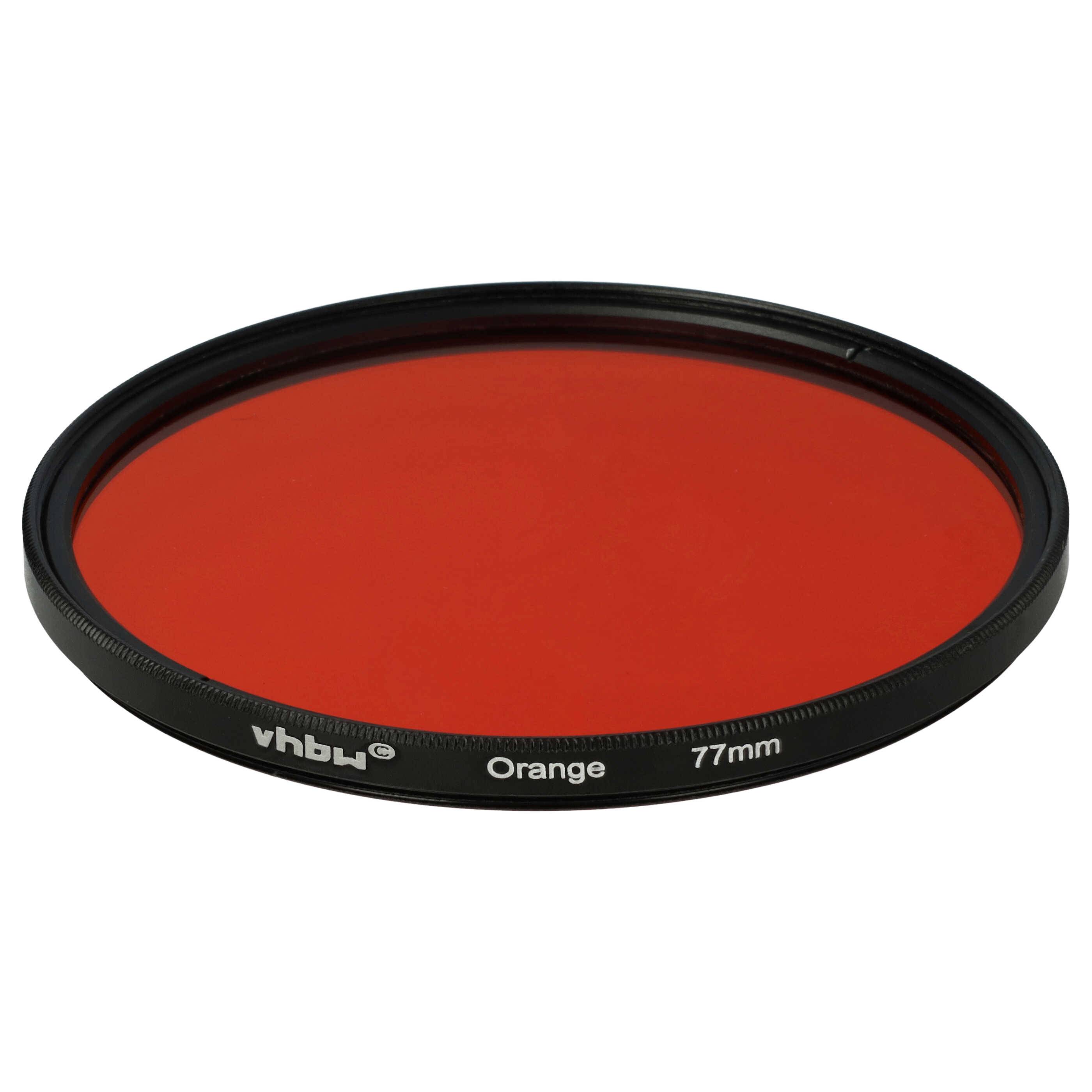 vhbw Universal Farbfilter orange für Kamera Objektive | mit 77mm Filtergewinde, Orangefilter-0
