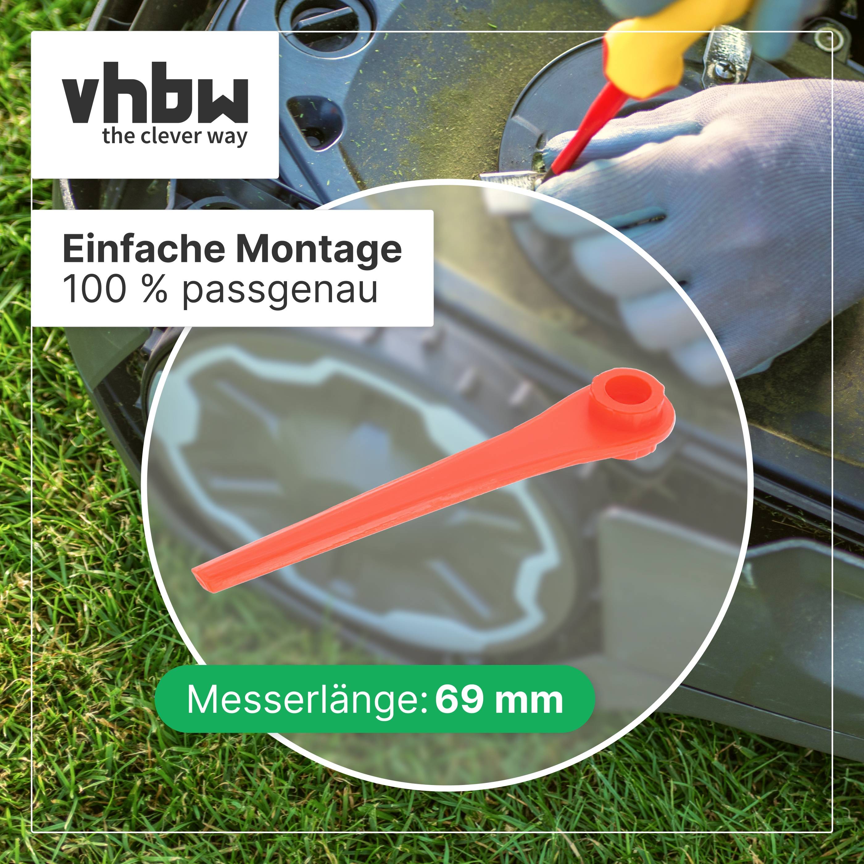 vhbw 20x Ersatz-Messer kompatibel mit Gardena EasyCut Li-18/23R 9823-20 | Li-18/23R 9823 Rasentrimmer - Ersatzklinge Rot-2