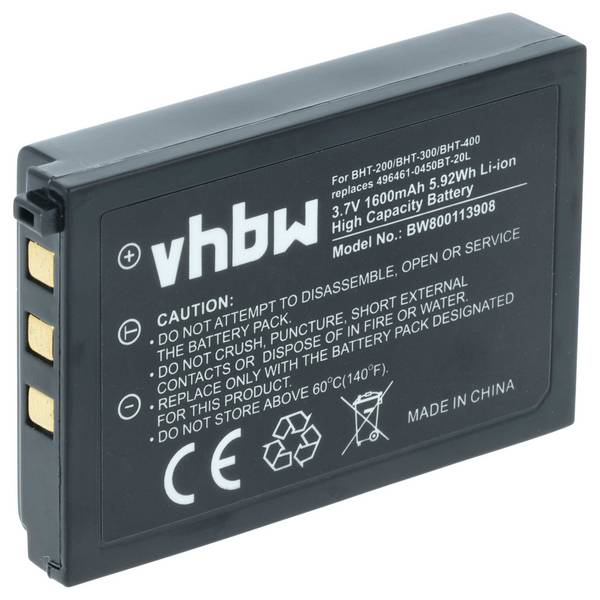 vhbw Akku kompatibel mit Denso BHT-300BW | BHT-200BW-CE, BHT-300, BHT-200, BHT-300BW-CN Barcodescanner POS (1600 mAh, 3