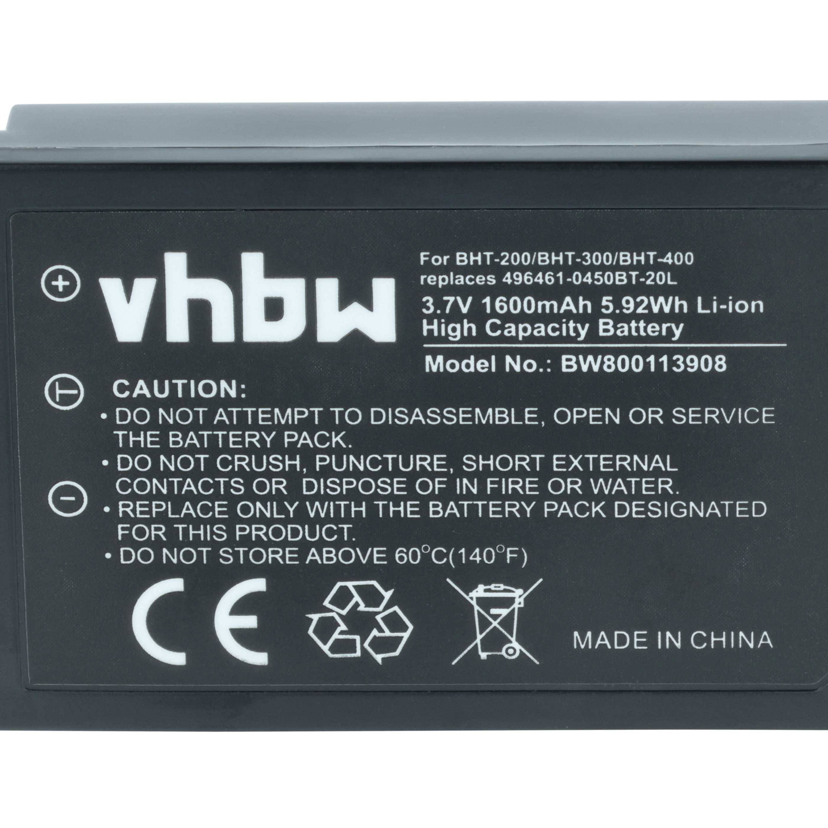 vhbw Akku kompatibel mit Denso BHT-300BW | BHT-200BW-CE, BHT-300, BHT-200, BHT-300BW-CN Barcodescanner POS (1600 mAh, 3-3