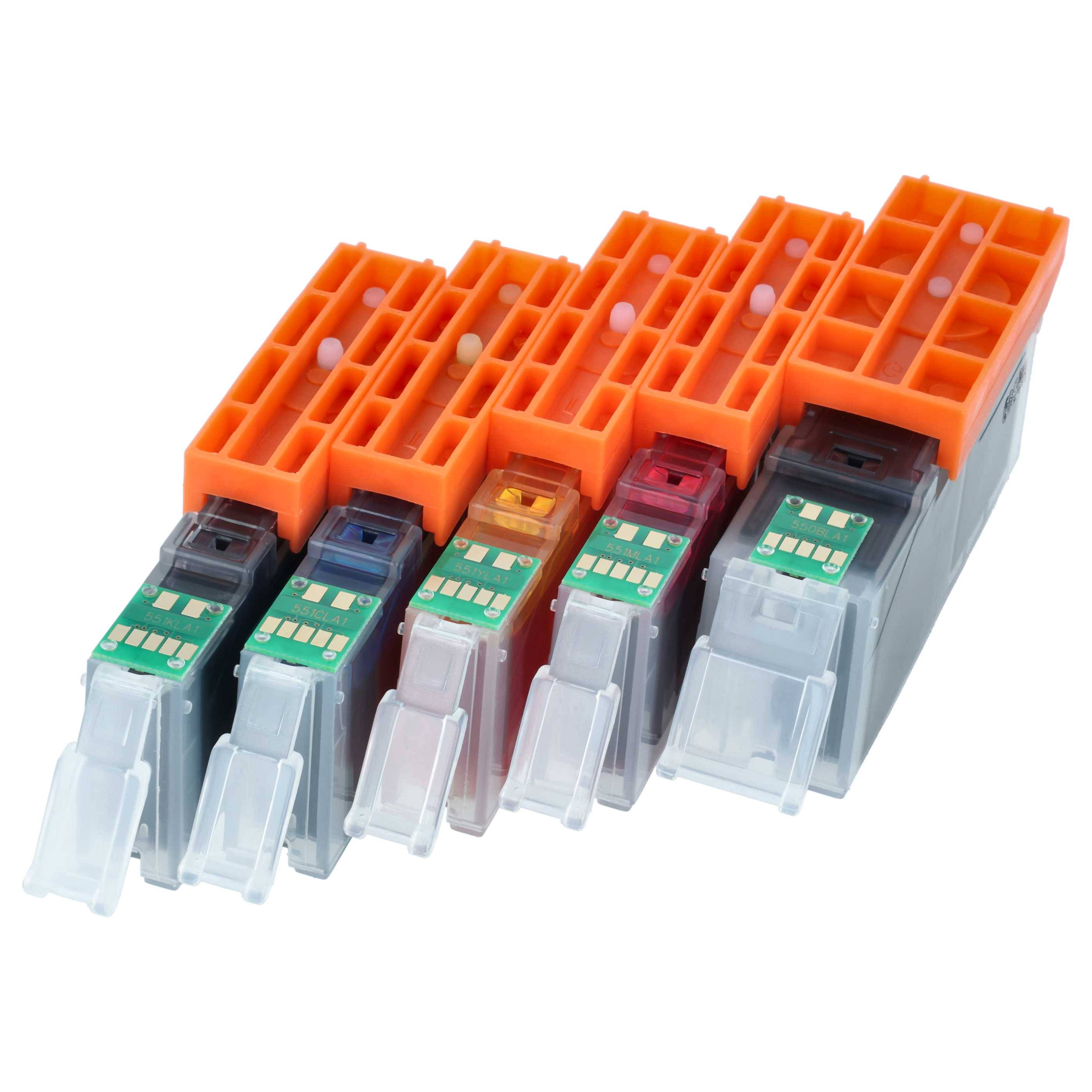 5 x vhbw Set Druckerpatronen mit Chip kompatibel mit Canon Pixma MX720 | für MX920 Ersatz für CLI-551 - Tintenpatrone-2