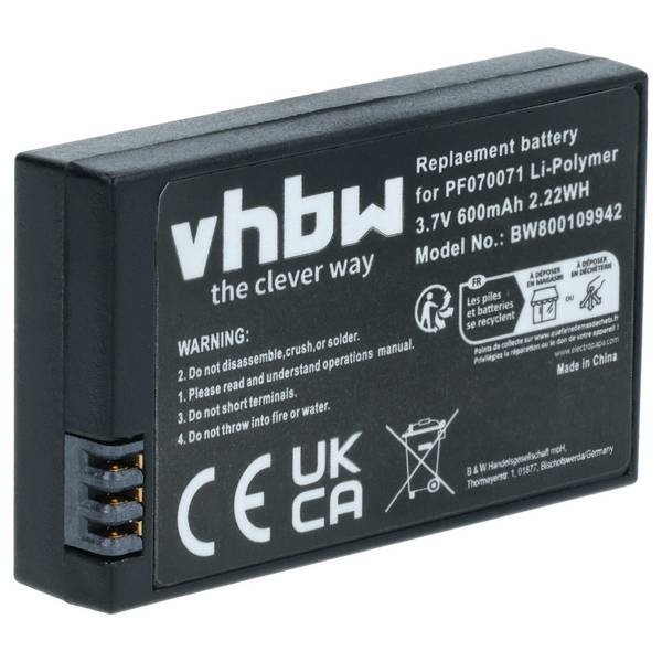 vhbw Akku Ersatz für Parrot PF070238 | PF070071, MCSAS00314, MCSAS00319 für Drohne Multicopter Quadrocopter (600mAh, 3