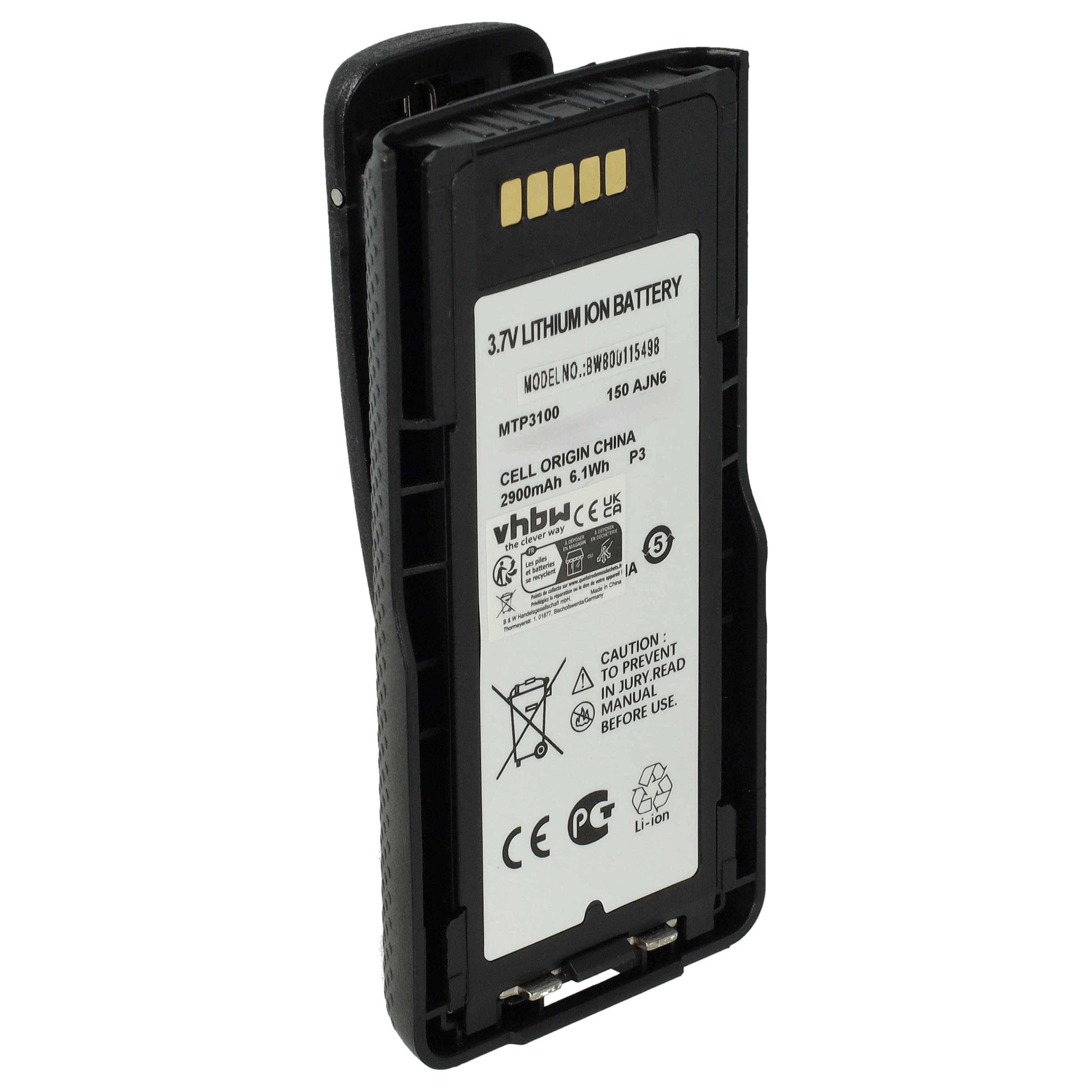 vhbw Akku kompatibel mit Motorola Tetra MTP3550 | MTP3500, MTP3250, MTP3200, MTP3100, MTP3150 Funkgerät, Walkie Talkie-0