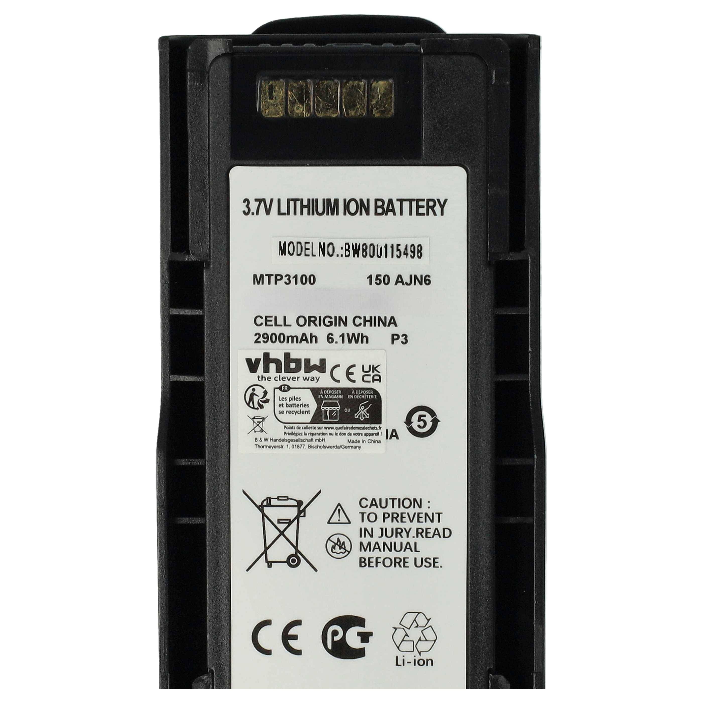 vhbw Akku kompatibel mit Motorola Tetra MTP3550 | MTP3500, MTP3250, MTP3200, MTP3100, MTP3150 Funkgerät, Walkie Talkie-4