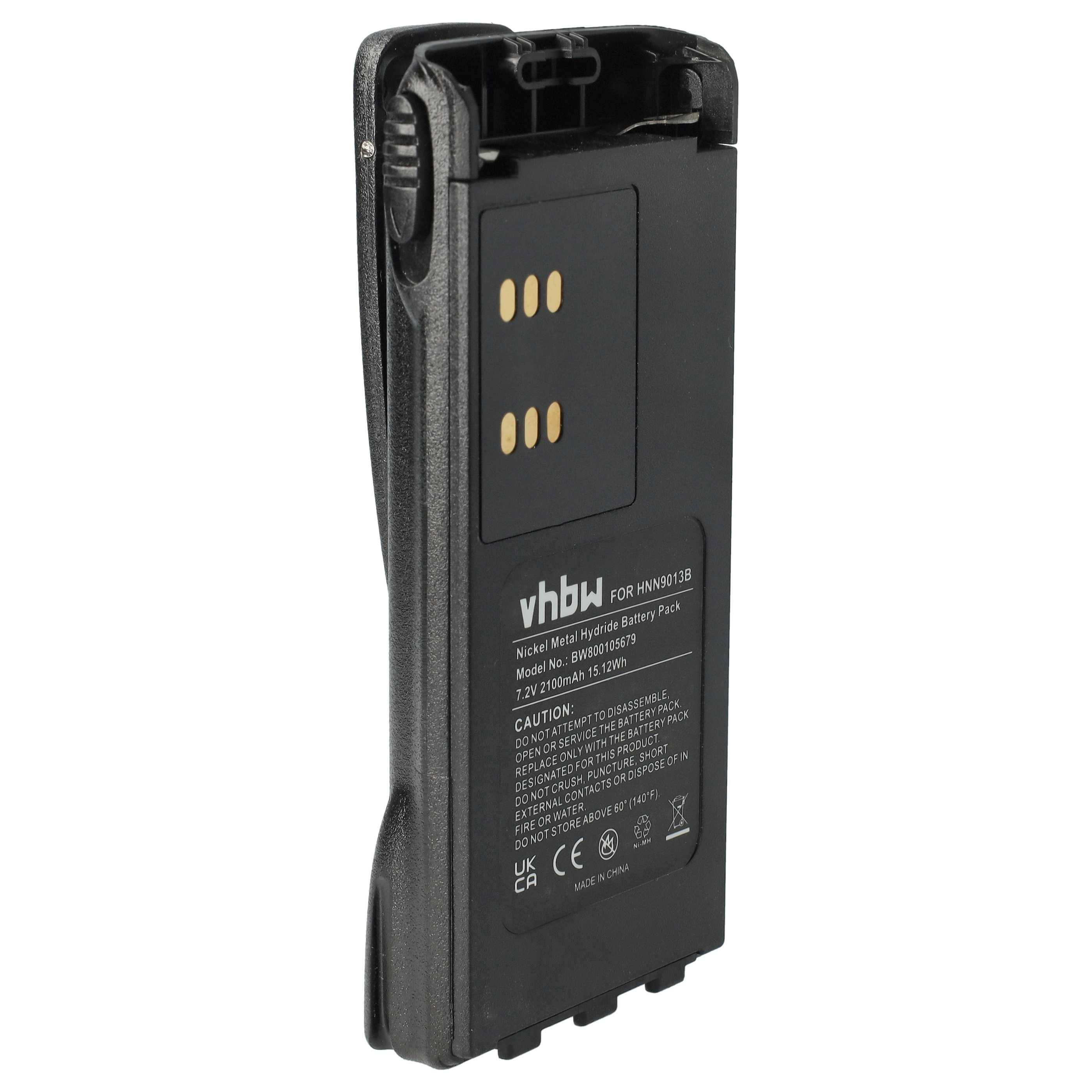 vhbw NiMh Akku 2100mAh (7.2V) kompatibel mit Funkgerät Motorola GP340 | GP360, GP380, GP540, GP580, GP640, GP680, HT1200-0