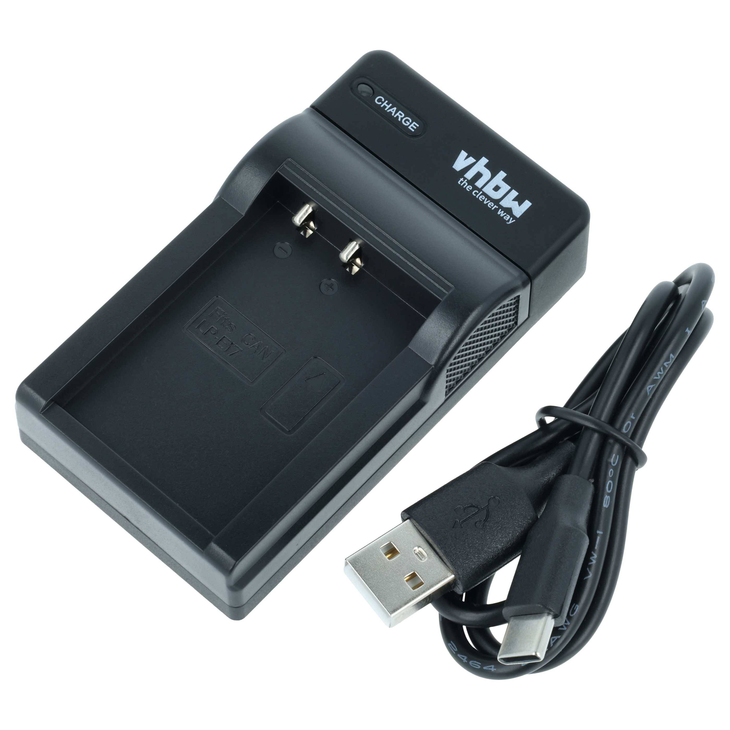 vhbw USB-C Ladegerät Ersatz für Canon LC-E17 | LC-E17C, LC-E17E für Kamera Camcorder - Ladeschale + USB-C Kabel-0