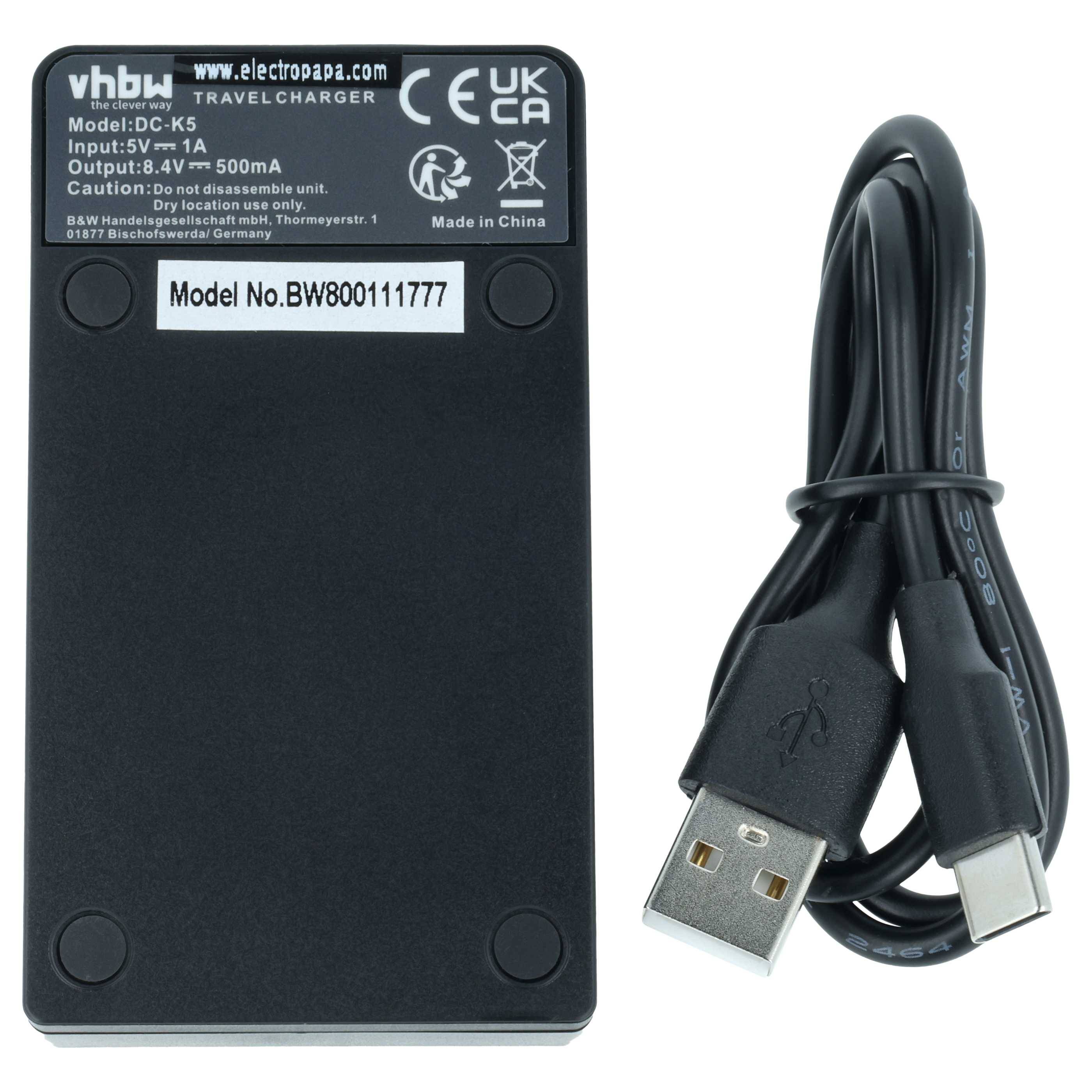 vhbw USB-C Ladegerät Ersatz für Canon LC-E17 | LC-E17C, LC-E17E für Kamera Camcorder - Ladeschale + USB-C Kabel-2