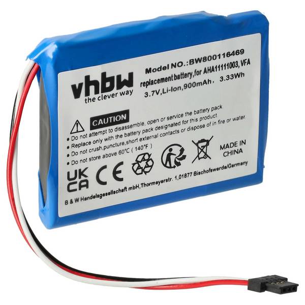 vhbw Akku kompatibel mit TomTom Via 1605 | GPS Navigation Navi (900 mAh, 3,7 V, Li-Ion)