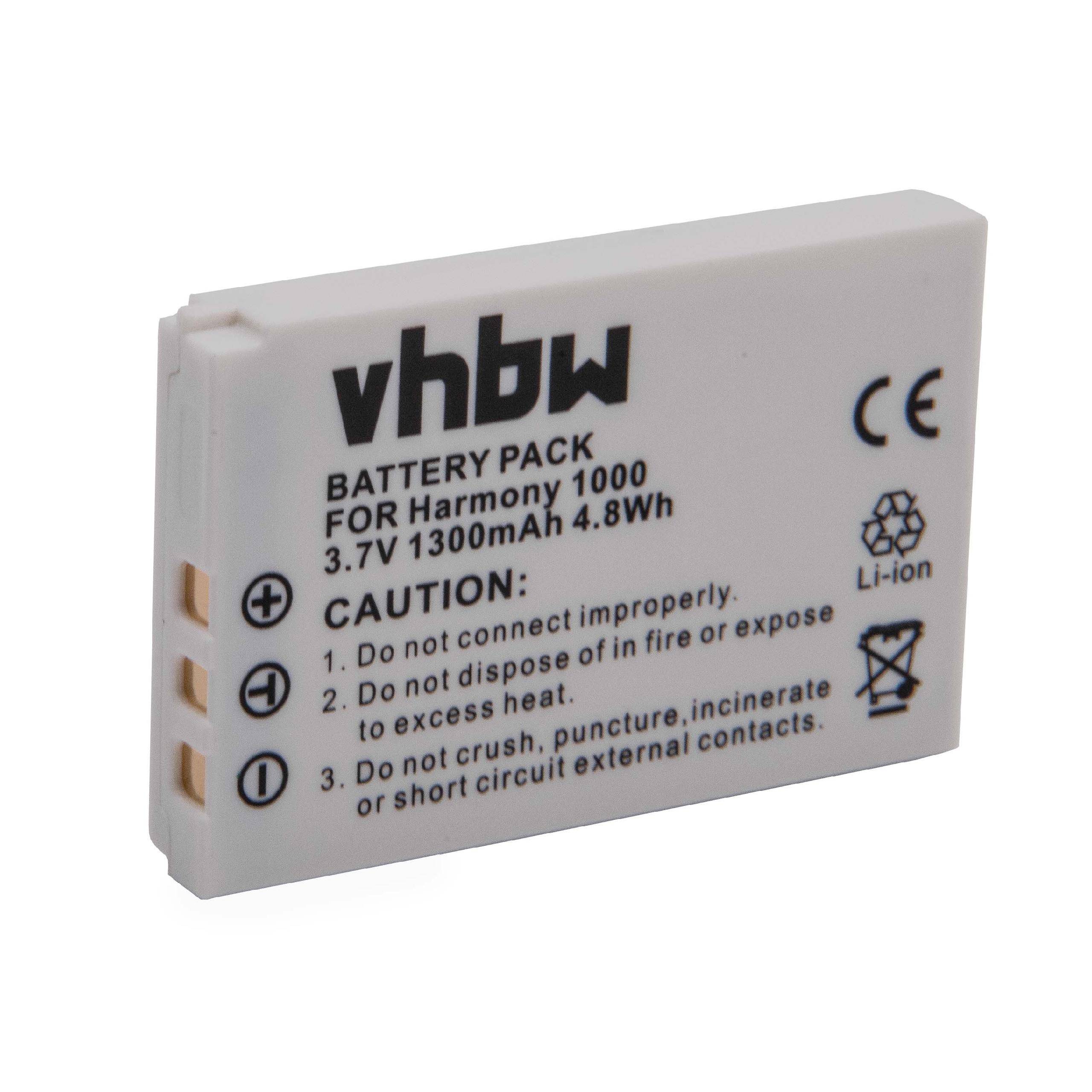 vhbw Akku kompatibel mit Logitech Harmony 915 Remote Fernbedienung | Remote Control (1300 mAh, 3,7 V, Li-Ion)-0