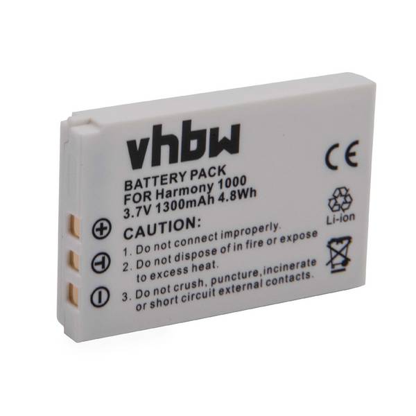 vhbw Akku kompatibel mit Logitech Harmony 915 Remote Fernbedienung | Remote Control (1300 mAh, 3,7 V, Li-Ion)