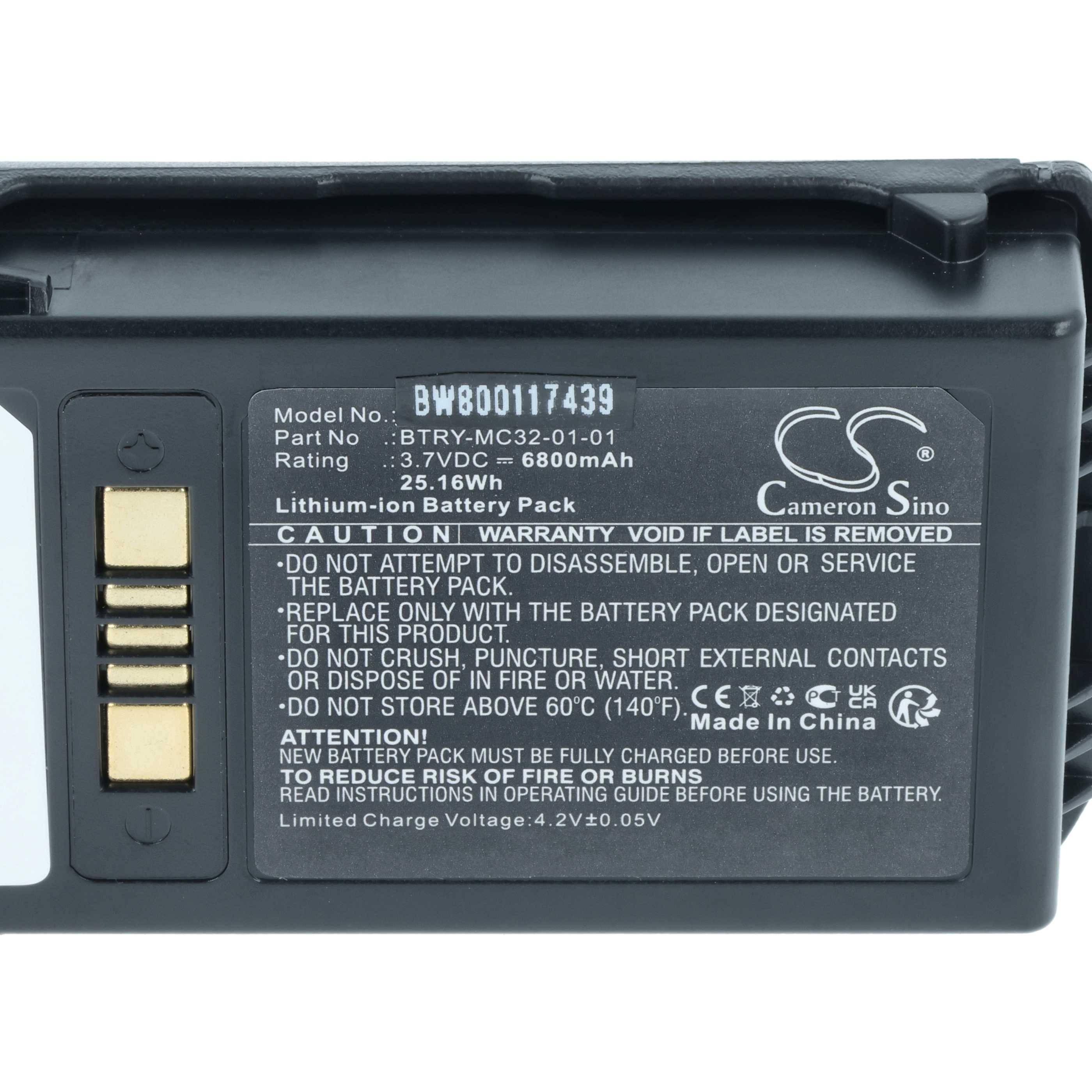 vhbw 5x Akku kompatibel mit Zebra MC3200, MC32N0, MC32N0-S | Barcodescanner POS (6800 mAh, 3,7 V, Li-Ion)-3