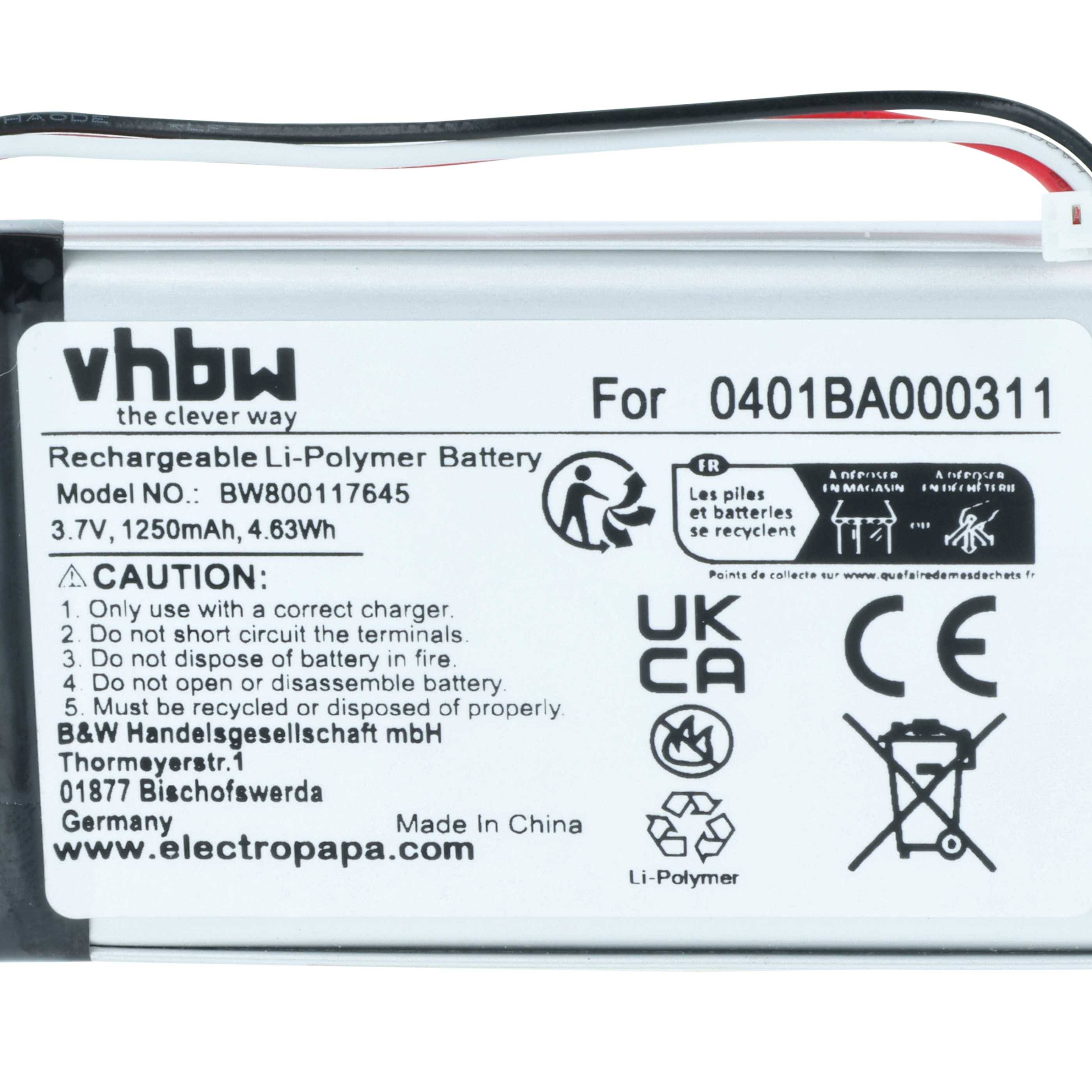 vhbw 2x Akku kompatibel mit Elca MITO-VETTA | MAGO-EVO, EVO, VETTA Fernbedienung Remote Control (1250 mAh, 3,7 V-3