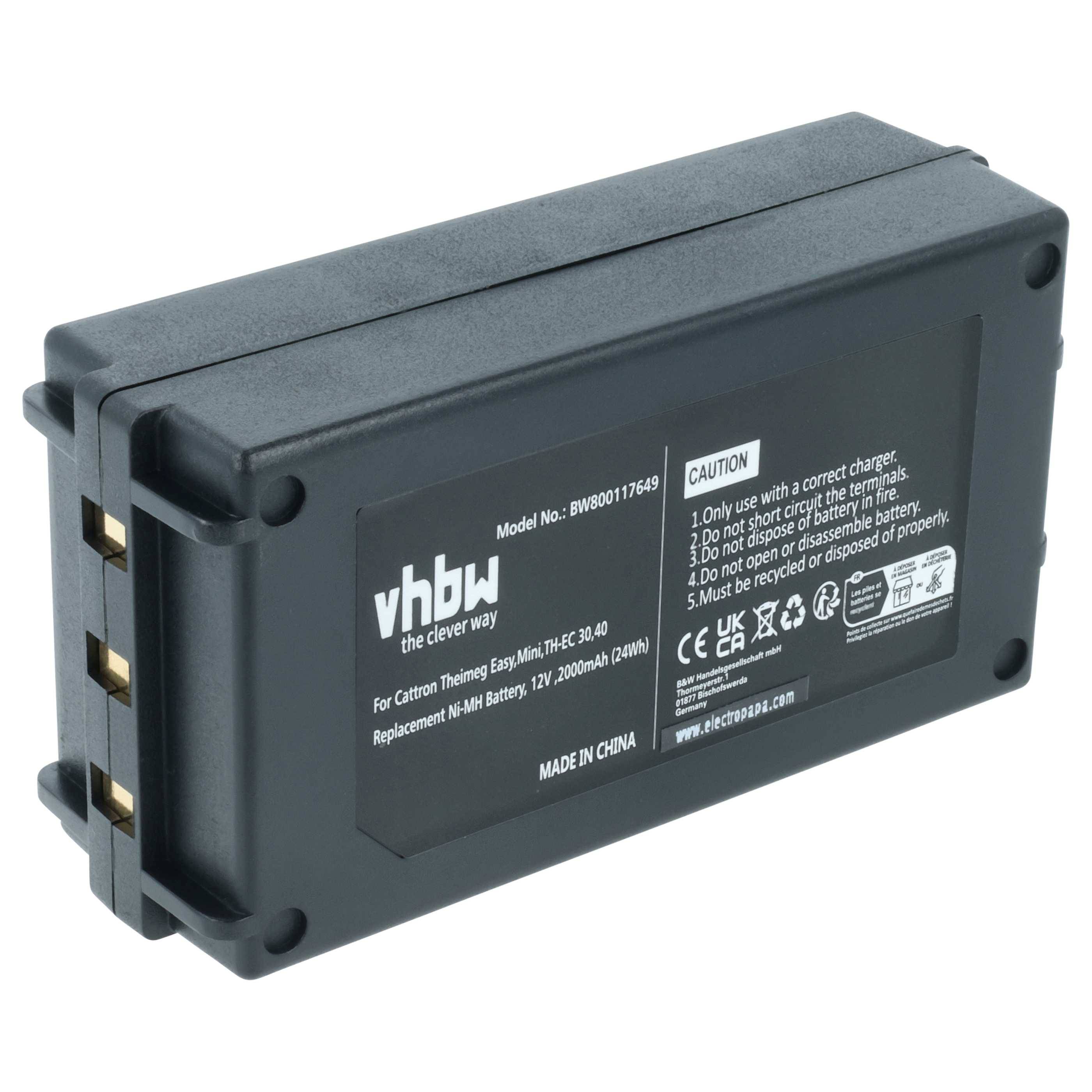 vhbw Akku kompatibel mit Cattron-Theimeg TH-EC 40 | Industrie-Funkfernsteuerung Fernbedienung (2000 mAh, 12 V, NiMH)-0