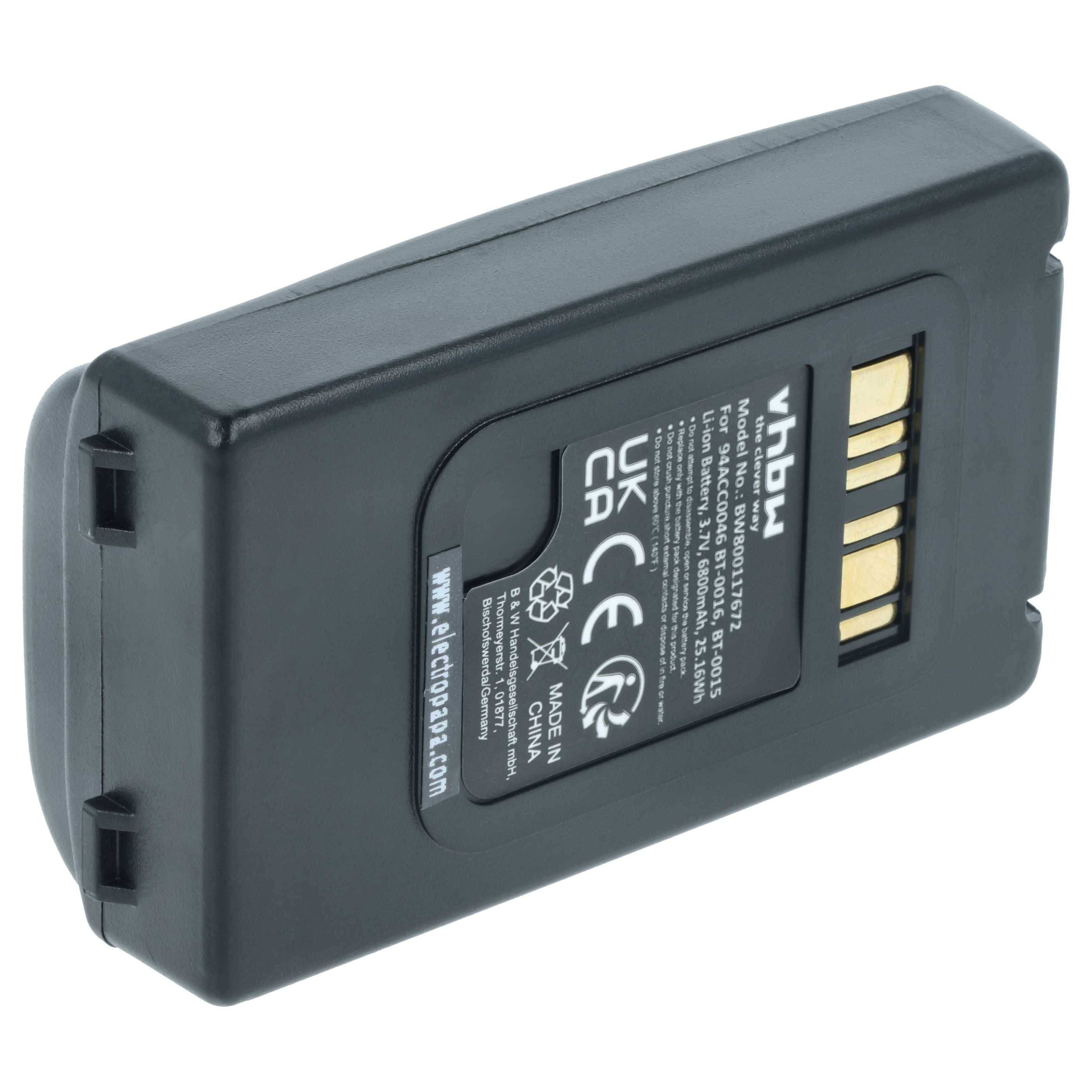 vhbw Akku Ersatz für Datalogic BT-0015 | BT-0016, 94ACC0046, 94ACC0048 für Barcodescanner POS (6800 mAh, 3,7 V, Li-Ion)-0