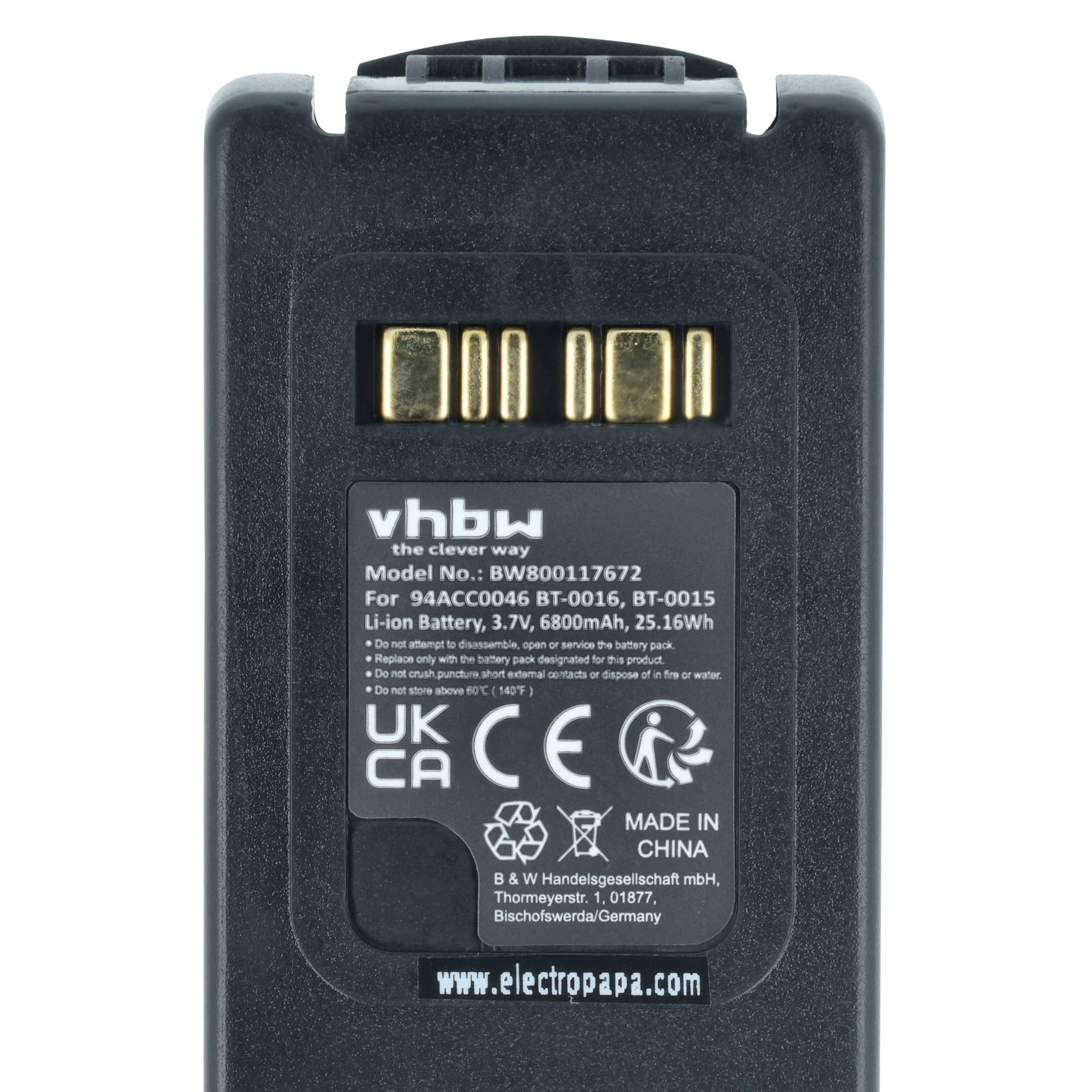 vhbw Akku Ersatz für Datalogic BT-0015 | BT-0016, 94ACC0046, 94ACC0048 für Barcodescanner POS (6800 mAh, 3,7 V, Li-Ion)-3