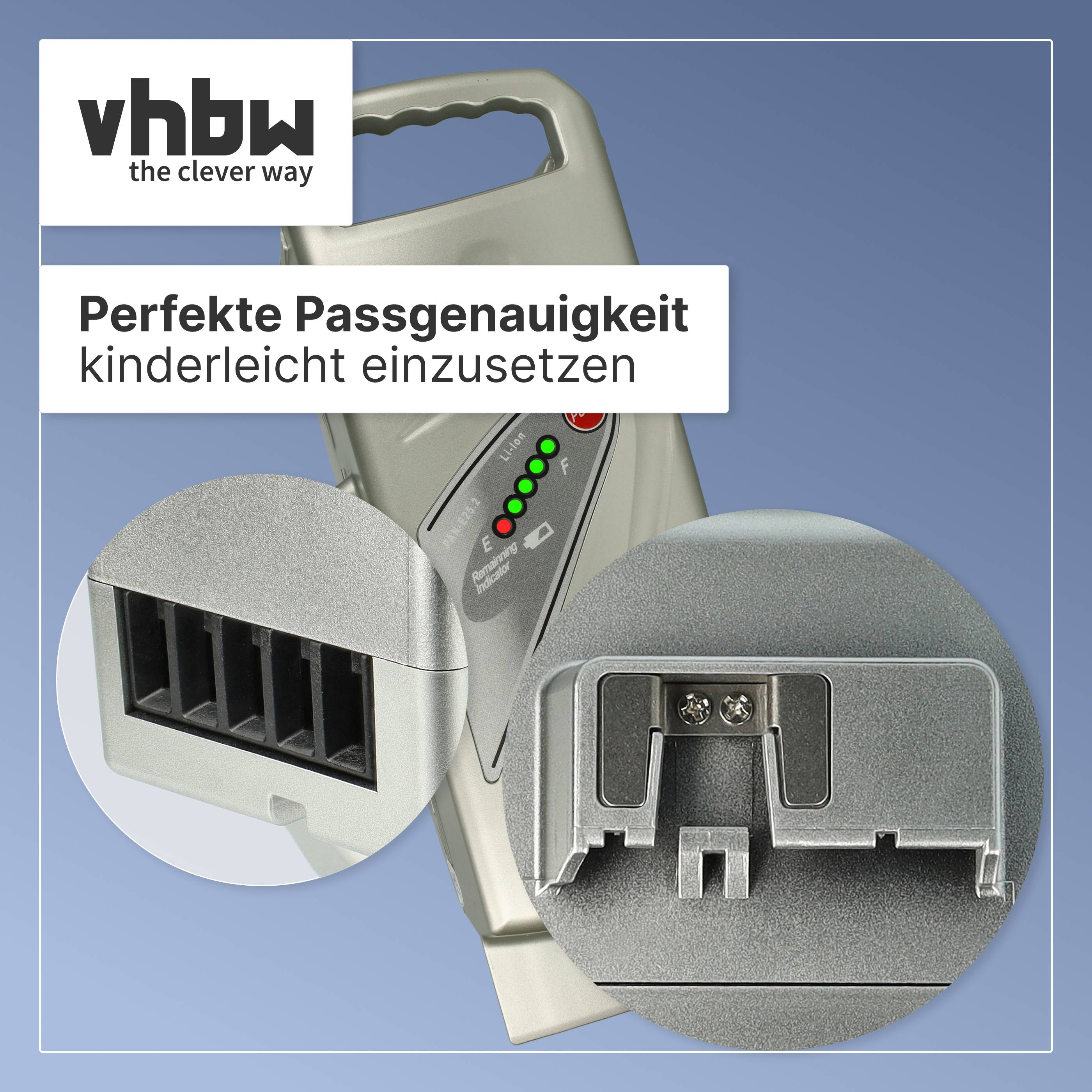 vhbw Akku kompatibel mit Kalkhoff Agattu 2011 | XXL C8, XXL 8-G Nexus, F, C3, C8, C7 E-Bike (13,2 Ah, 25,2 V, Li-Ion) --3