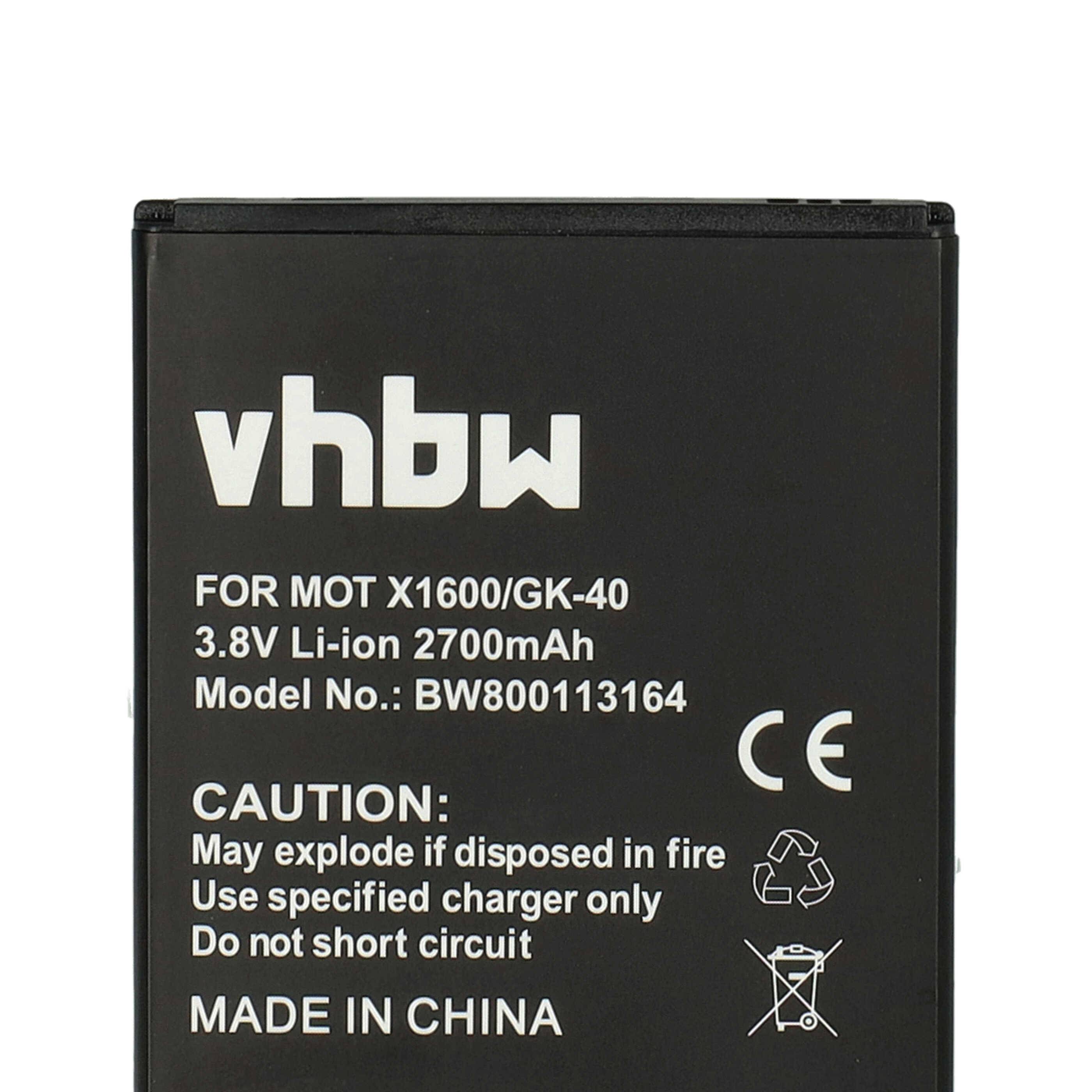 vhbw Akku Ersatz für Motorola SNN5981A | SNN5976A, GK40, SNN5979A, SNN5977A für Handy Smartphone Telefon (2700 mAh, 3,8-4