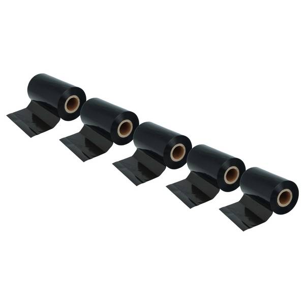 vhbw 5x Thermotransfer-Band kompatibel mit Zebra ZT230 | ZT220, ZT410, ZM600 Drucker Etikettendrucker, Wischfest, 110 mm