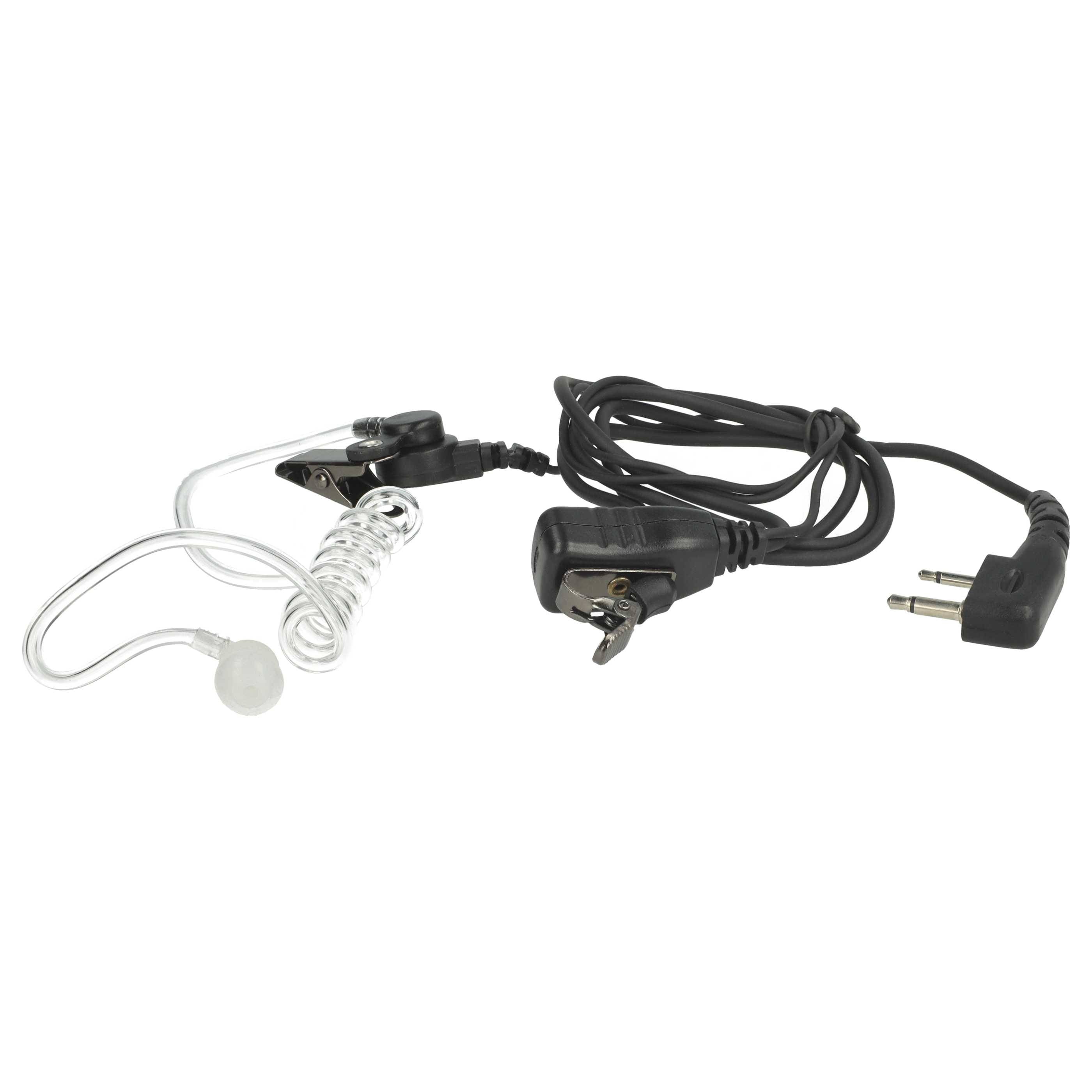vhbw Headset kompatibel mit Alan Midland GXT-850 | GXT-950, GXT-900, LXT-210, HP446 Funkgerät - schwarz, Transparenter-1