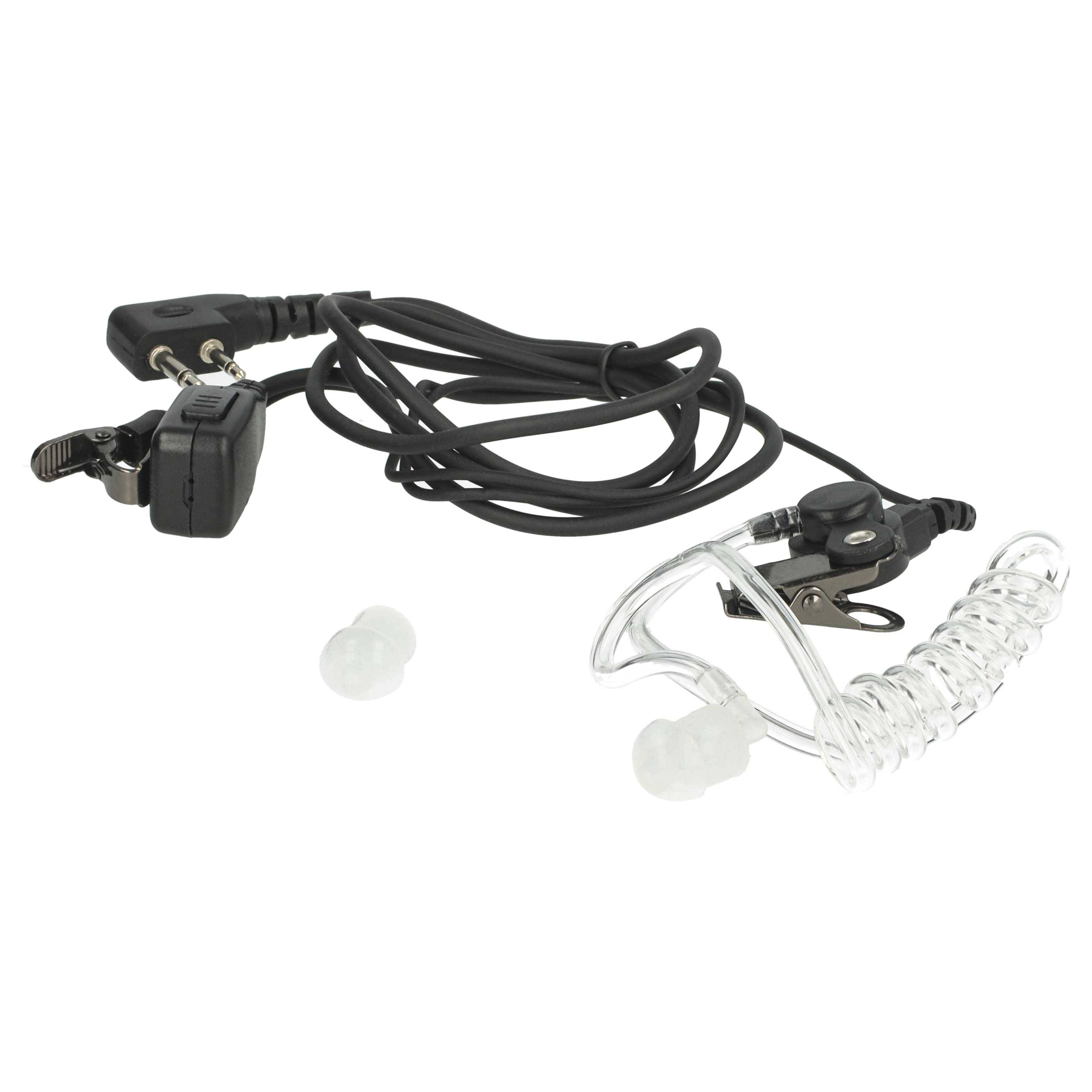 vhbw Headset kompatibel mit Alinco DJ-580 | DJ-196, DJ-560, DJ-446, DJ-496, DJ-493 Funkgerät - schwarz, Transparenter-2